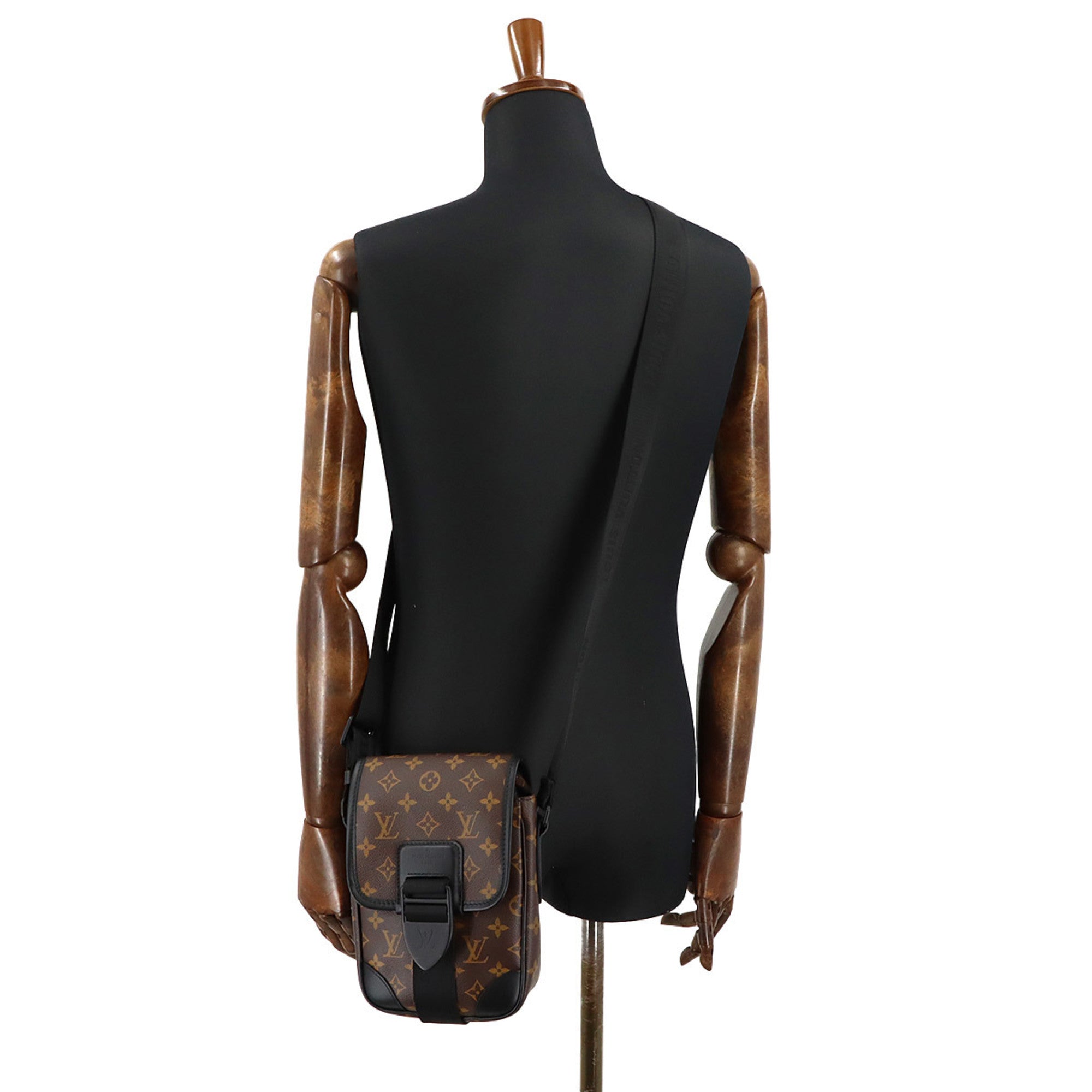 Louis Vuitton Black Brown Monogram Macassar Monogram Canvas Handbag Messenger Bag Shoulder Bag (Pre-Owned)