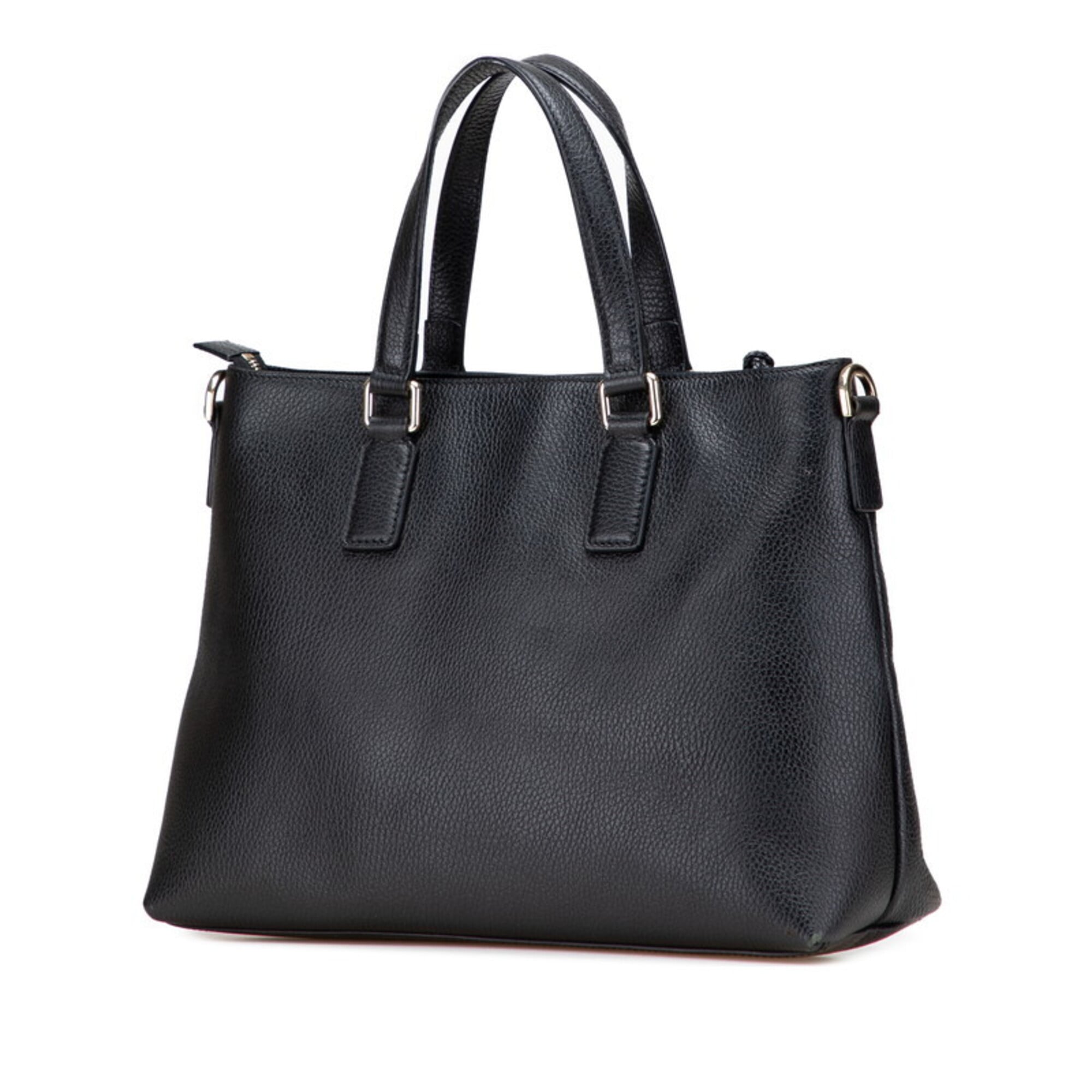 Gucci Black Leather Handbag Shoulder Bag (Pre-Owned)
