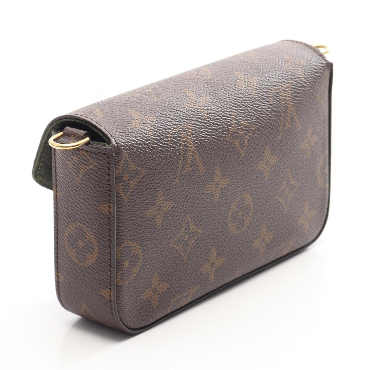 Louis Vuitton Brown Green Pvc Handbag Pochette Shoulder Bag (Pre-Owned)