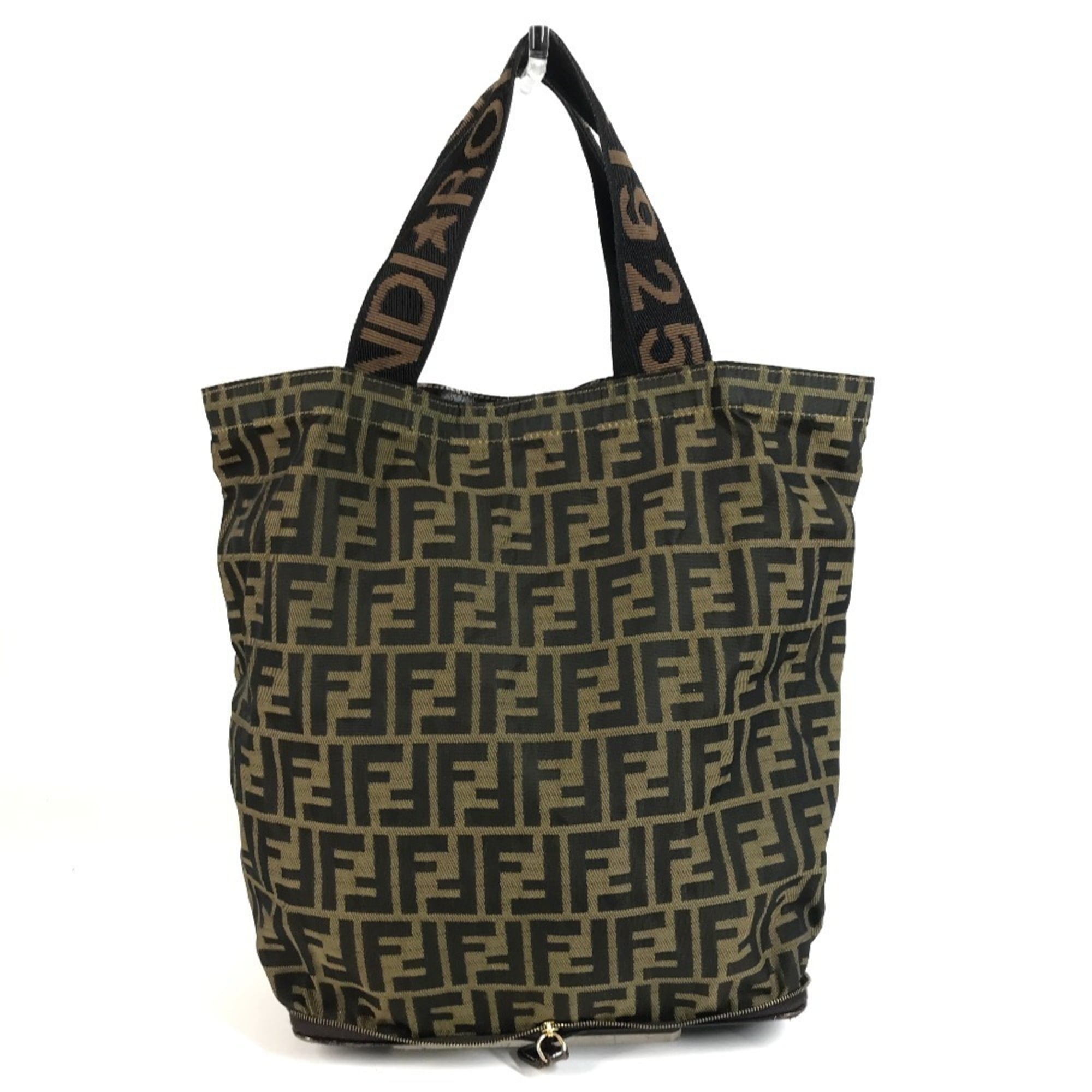 Fendi Zucca Brown Canvas Eco-Bag Handbag Tote Bag (Pre-Owned)