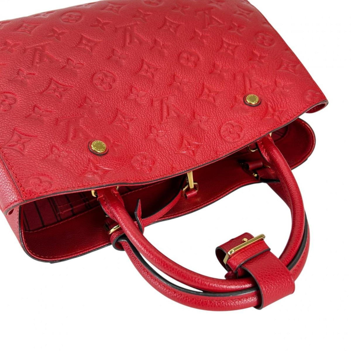 Louis Vuitton Red Color Monogram Empreinte Handbag (Pre-Owned)