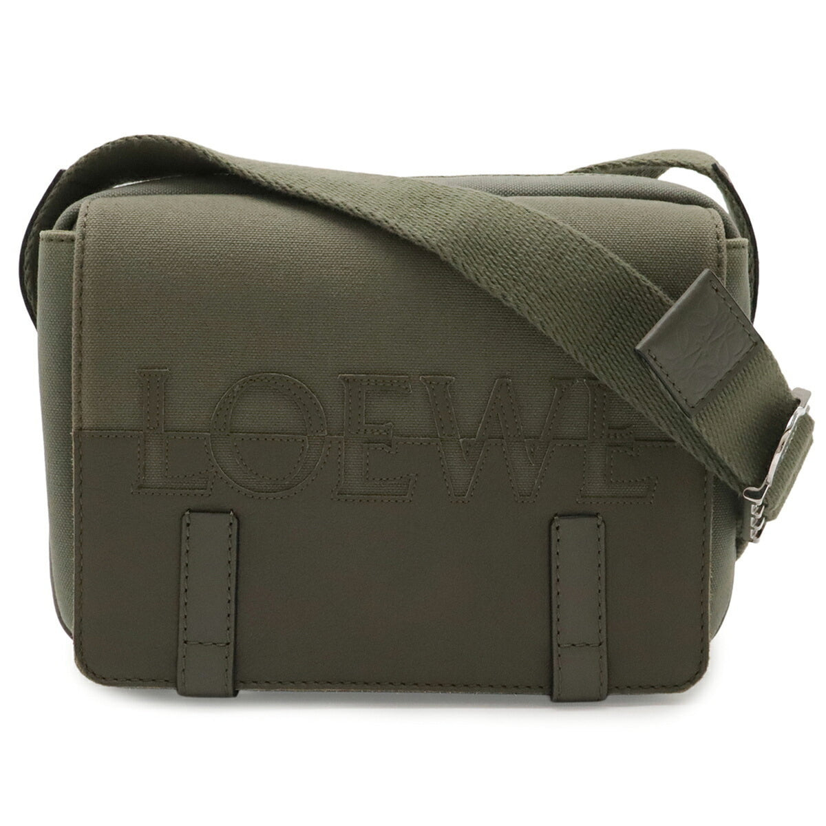 Loewe Green Khaki Canvas Shoulder Bag (Pre-Owned)
