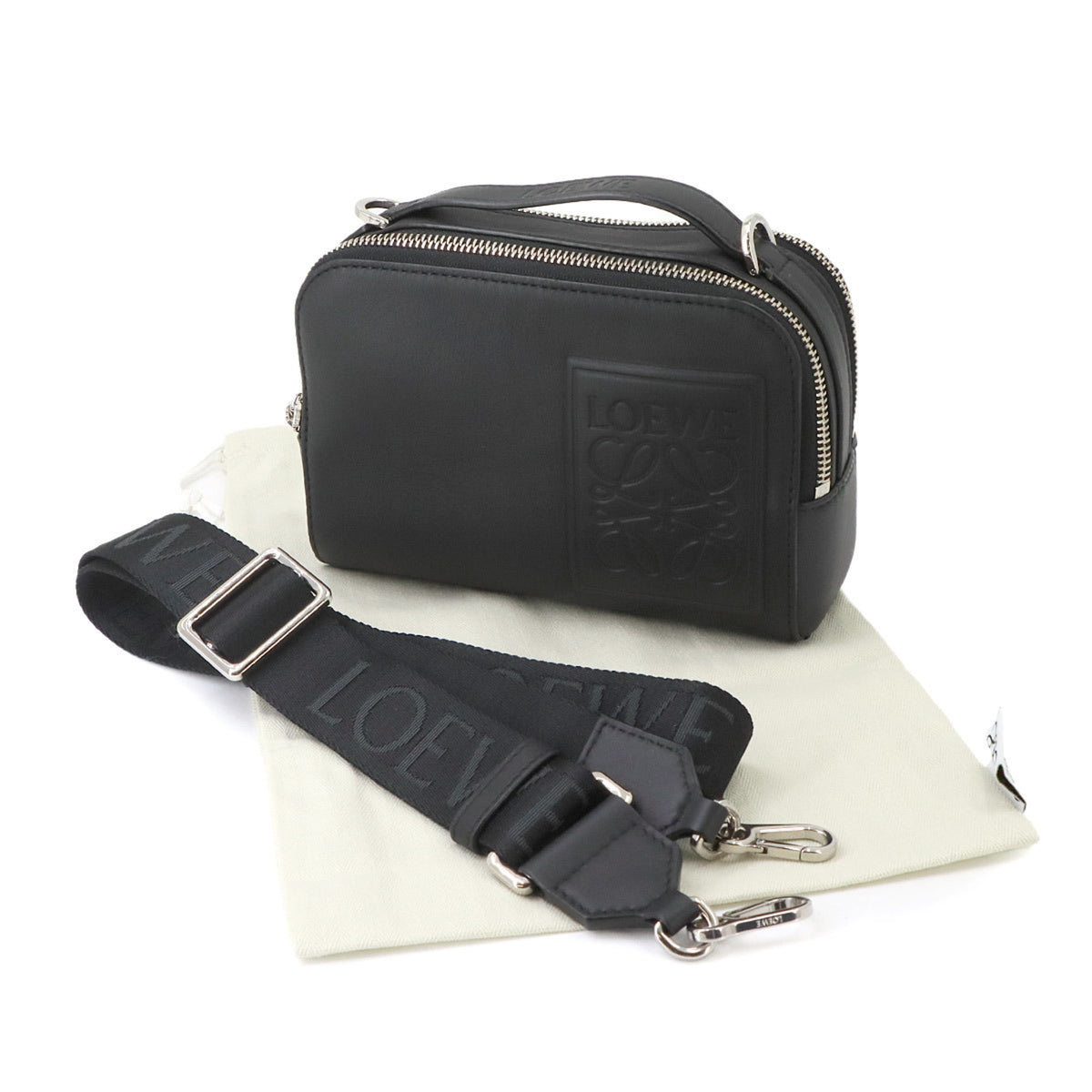 Loewe Black Leather Handbag Shoulder Bag Sling Bag (Pre-Owned)