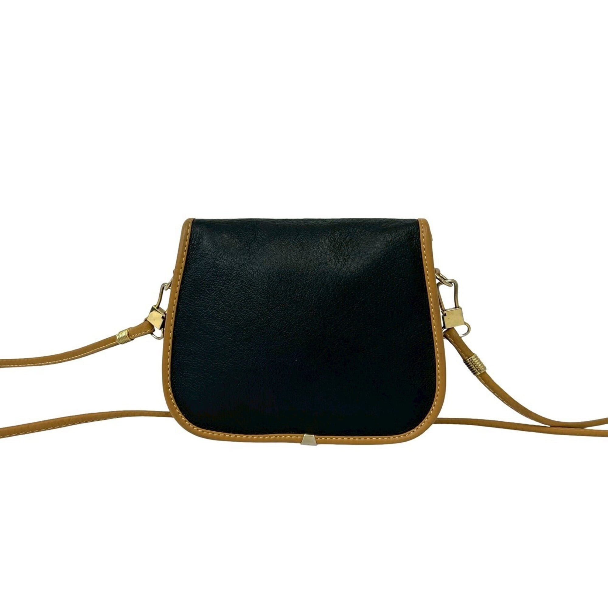 Gucci Beige Black Leather Shoulder Bag (Pre-Owned)