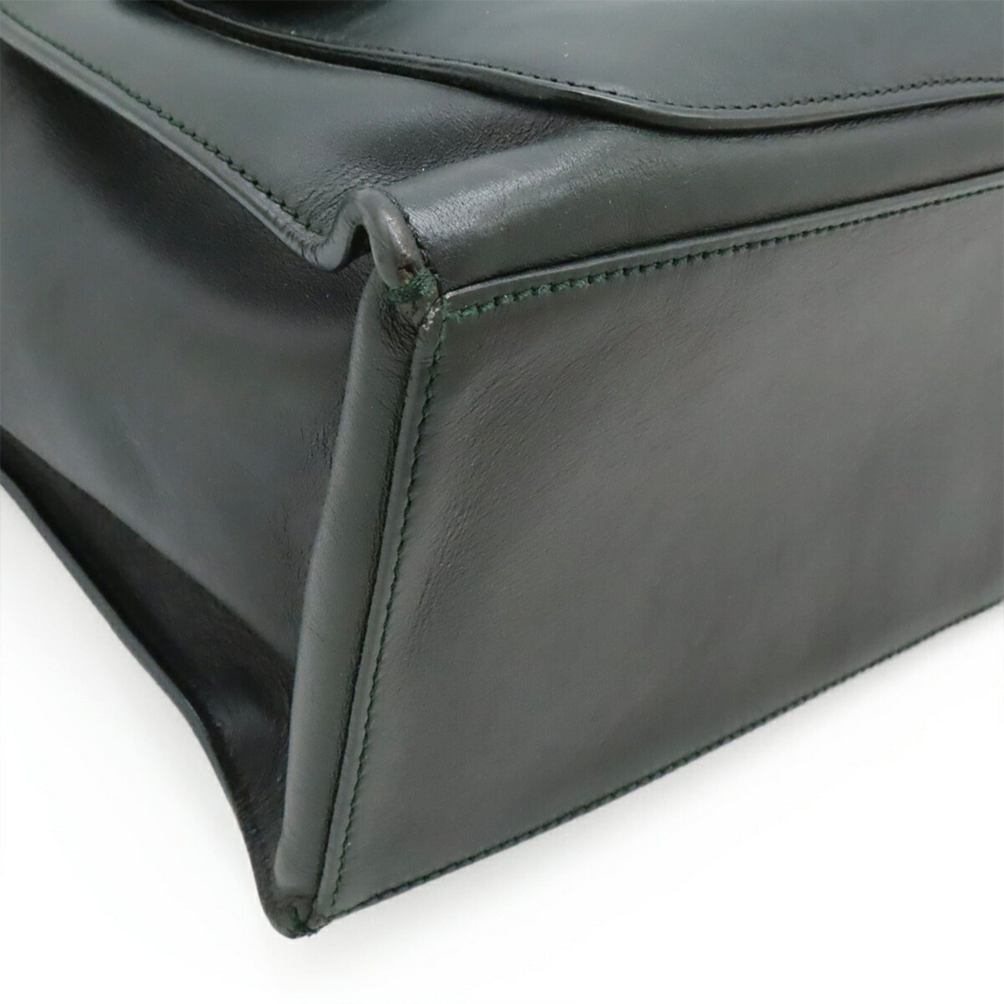 Balenciaga Dark Green Leather Handbag Shoulder Bag (Pre-Owned)