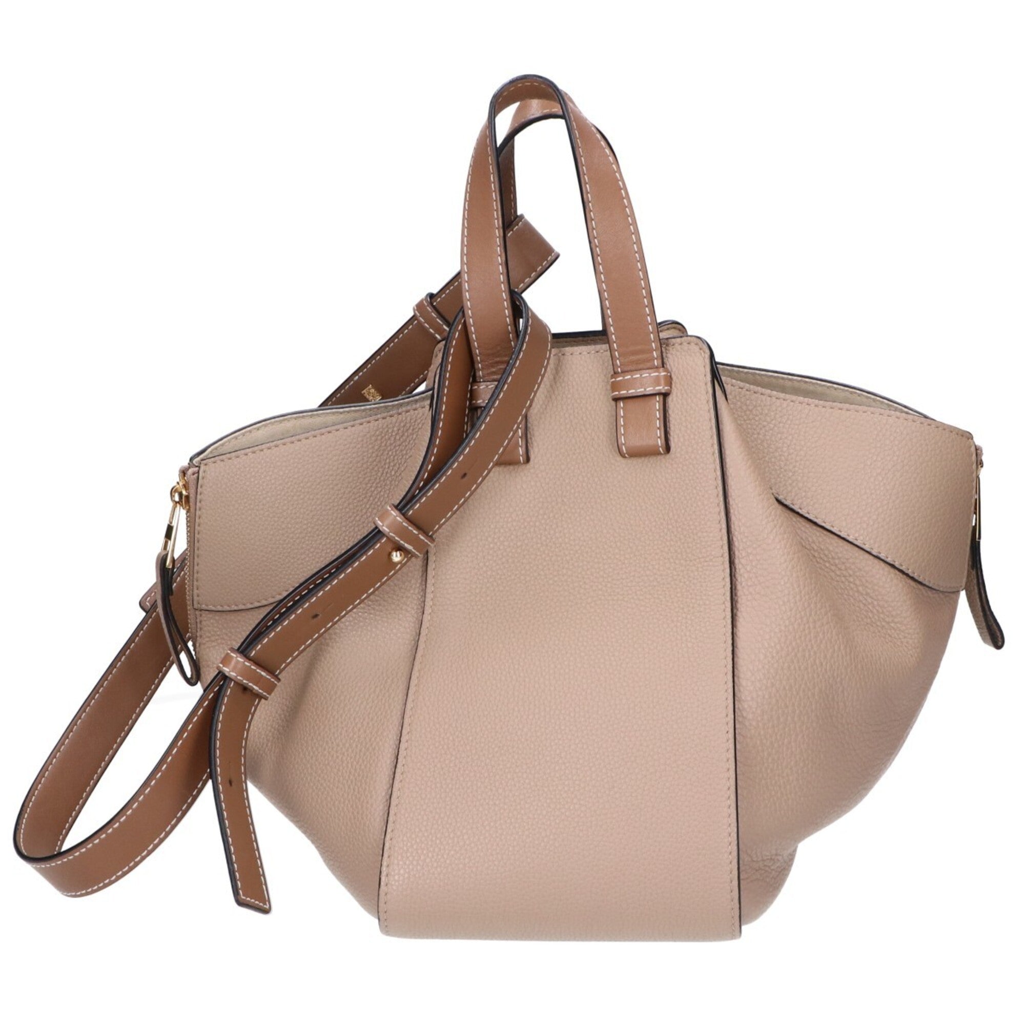 Loewe Gold Leather Handbag Shoulder Bag (Pre-Owned)