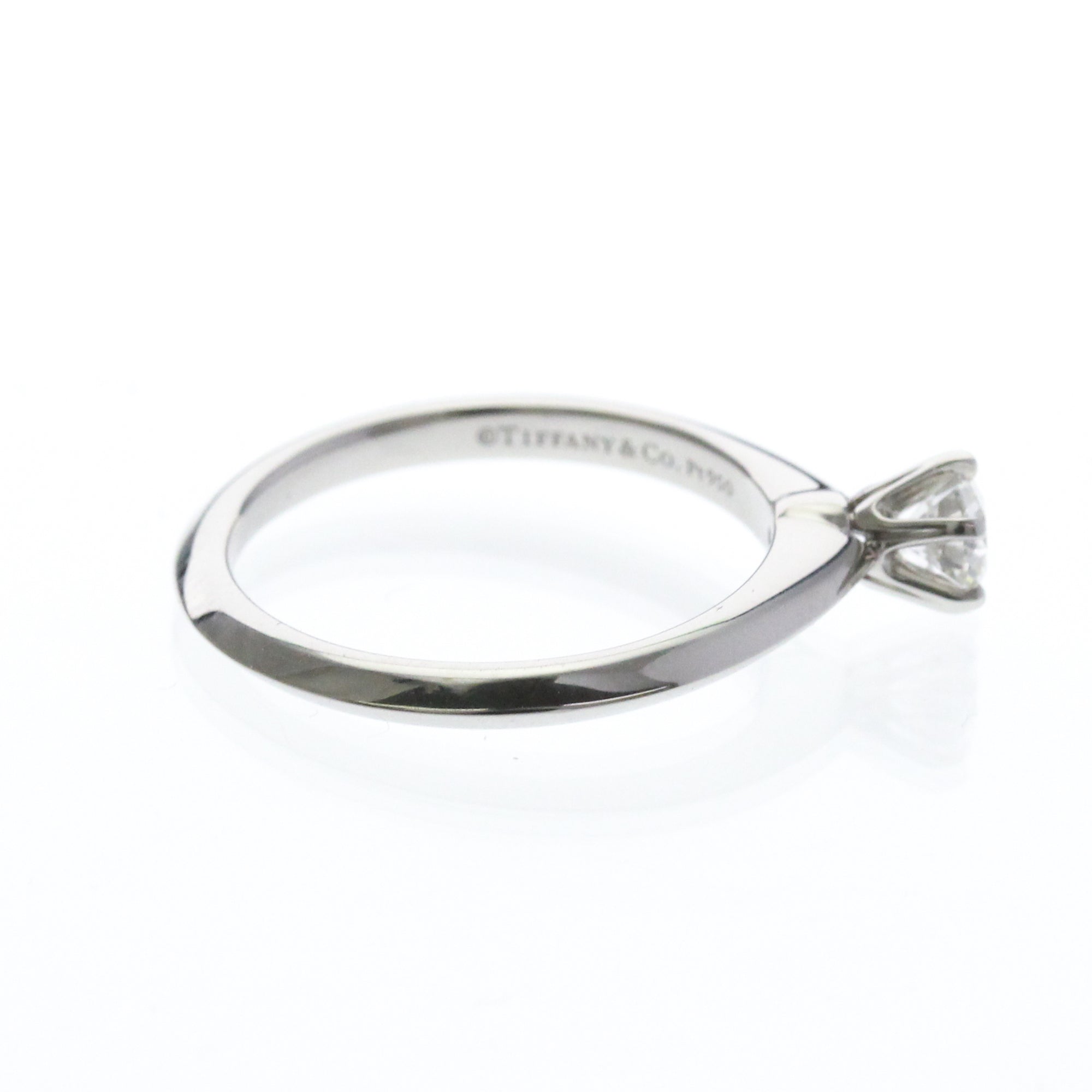 Tiffany & Co. Tiffany Setting Solitaire Ring Platinum With Diamond Silver Platinum Ring Jewelry (Pre-Owned)