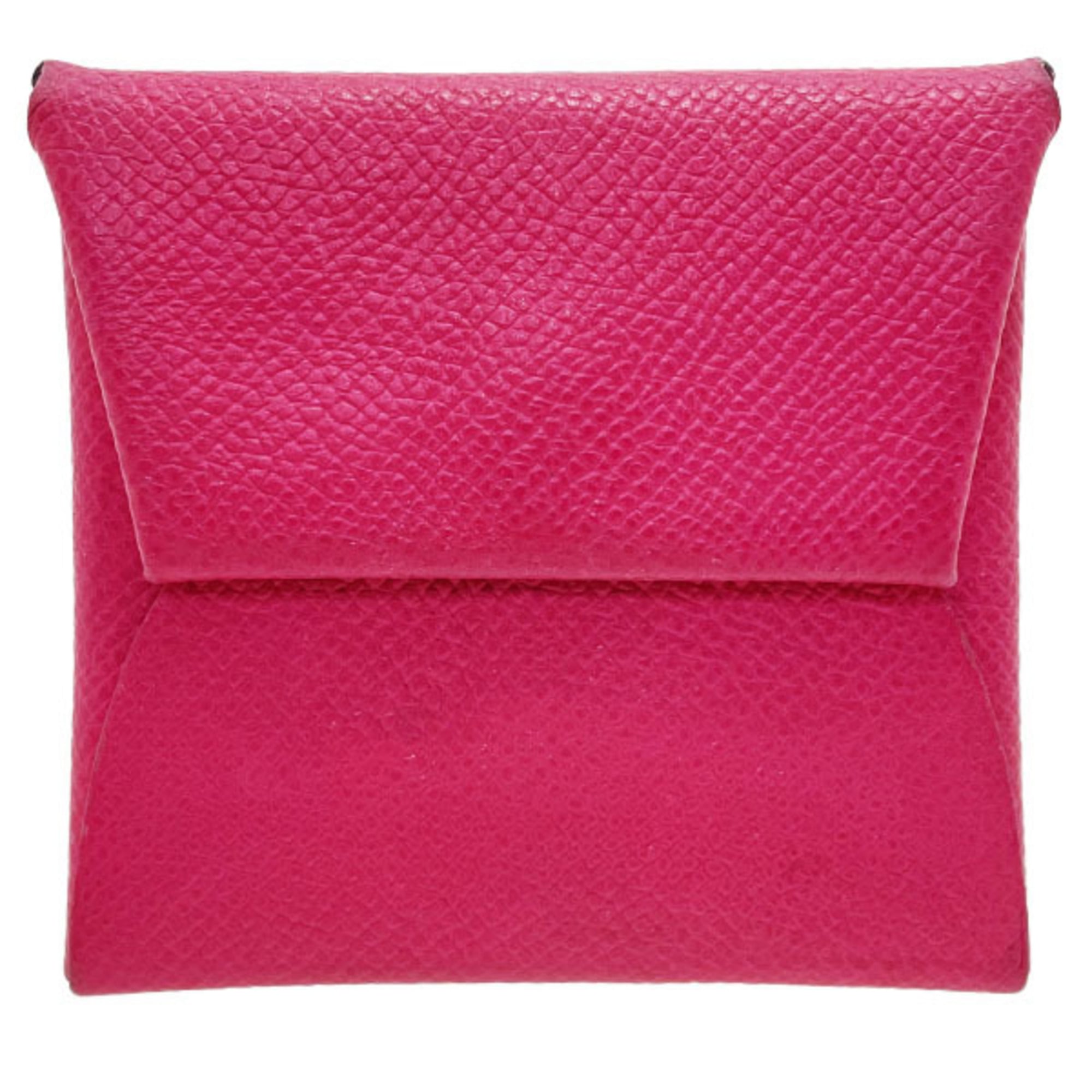 Hermes Bastia Pink Leather Coin Purse/Coin Case (Pre-Owned)