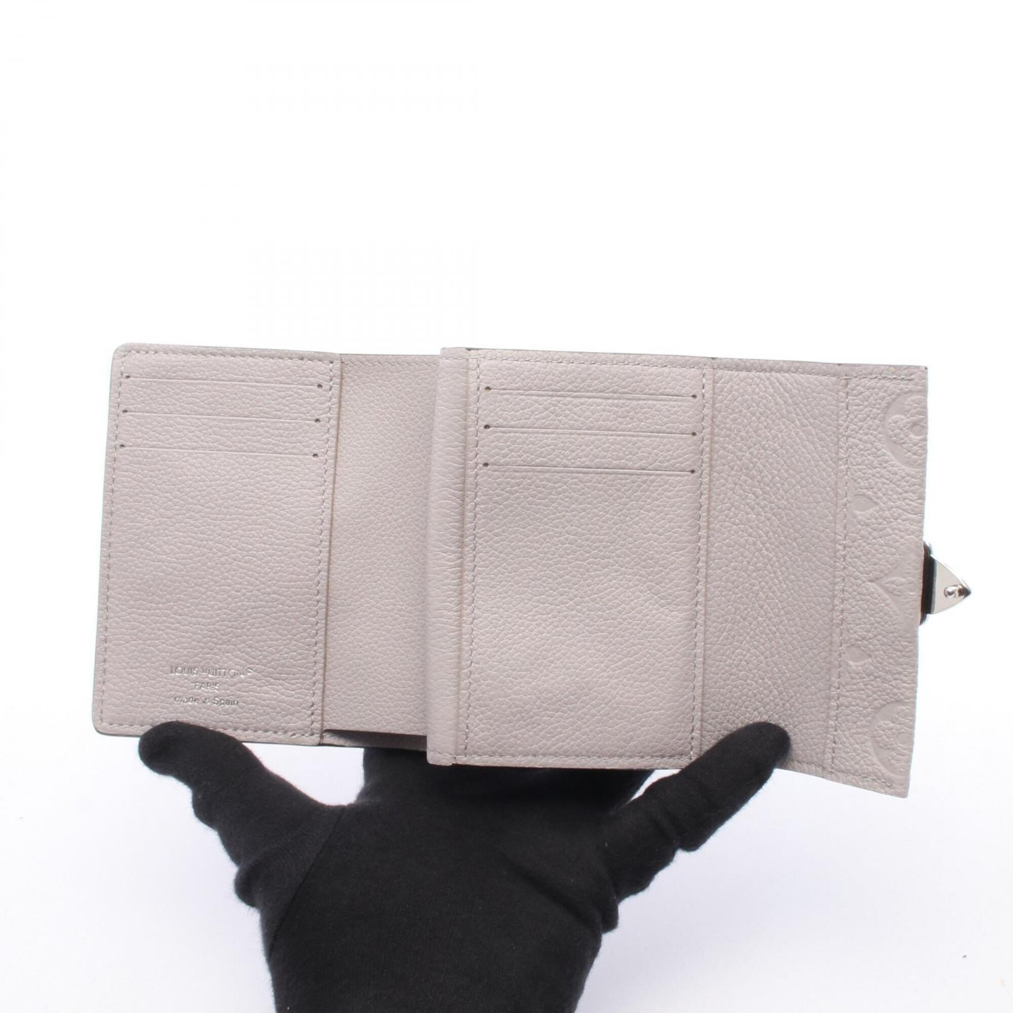 Louis Vuitton Gray Leather Wallet (Tri-Fold) (Pre-Owned)