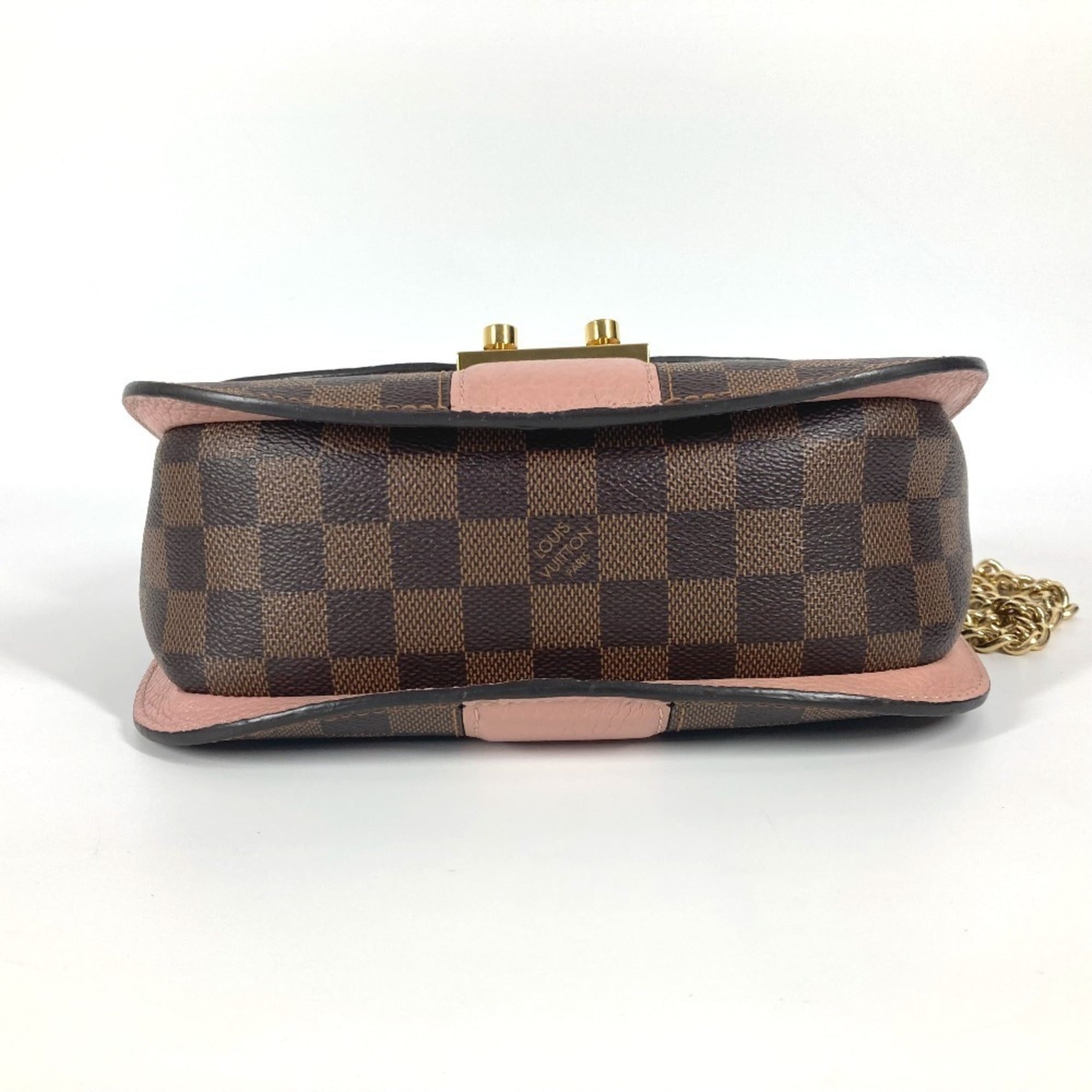 Louis Vuitton Brown Pink Damier Canvas Pochette Shoulder Bag (Pre-Owned)