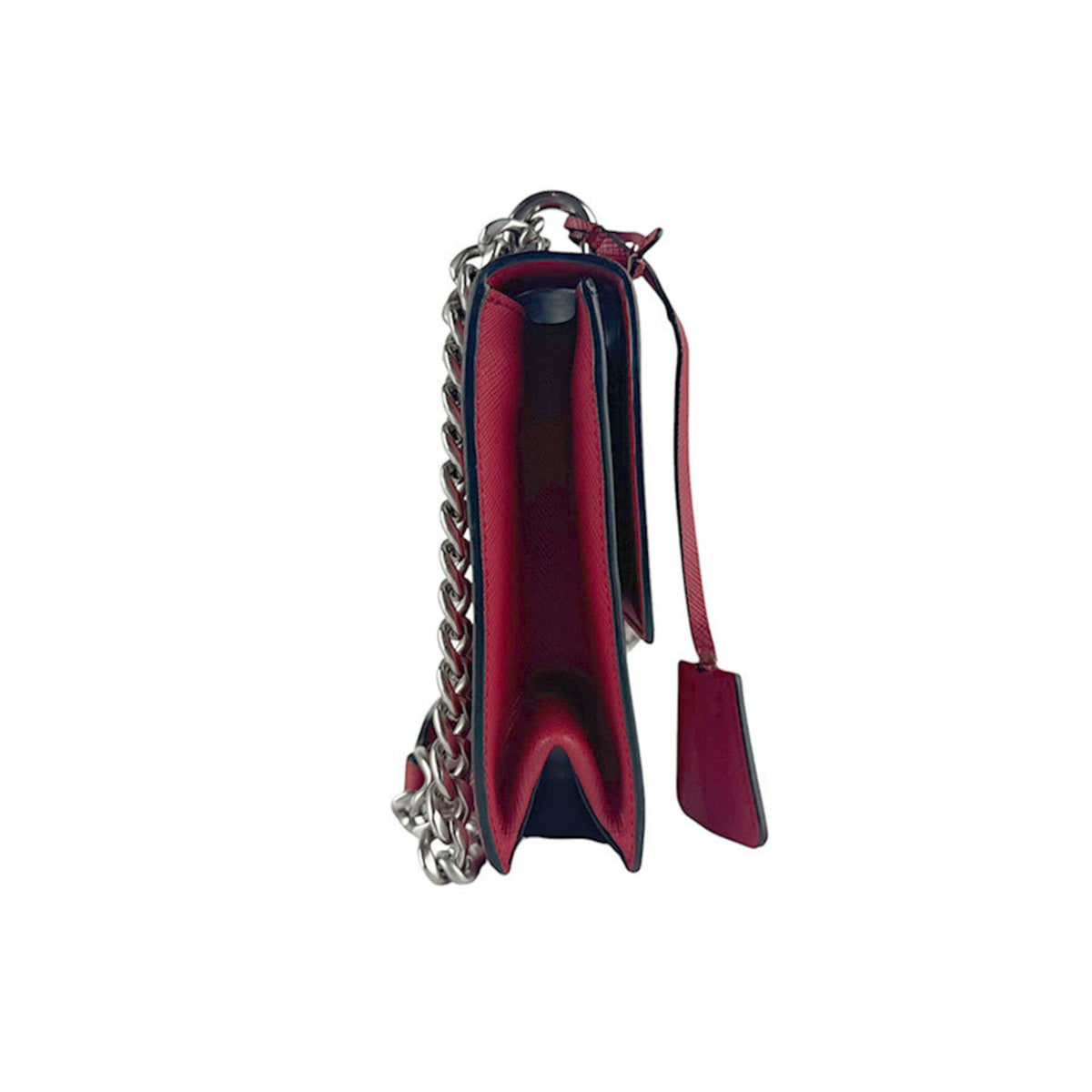 Prada Red Color Leather Shoulder Bag (Pre-Owned)