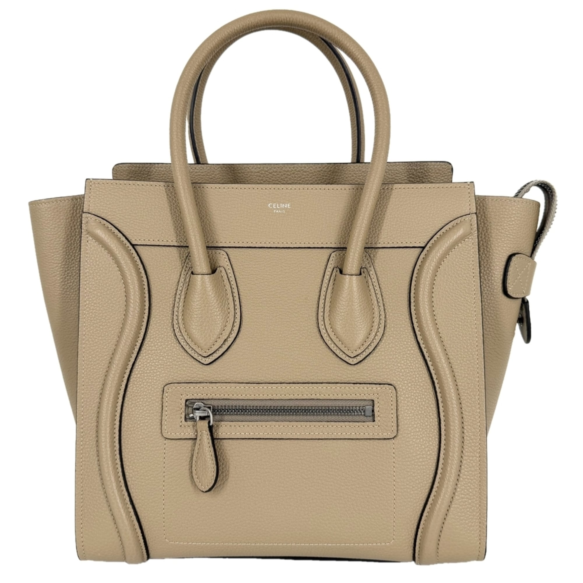 Celine Brown White Leather Handbag (Pre-Owned)