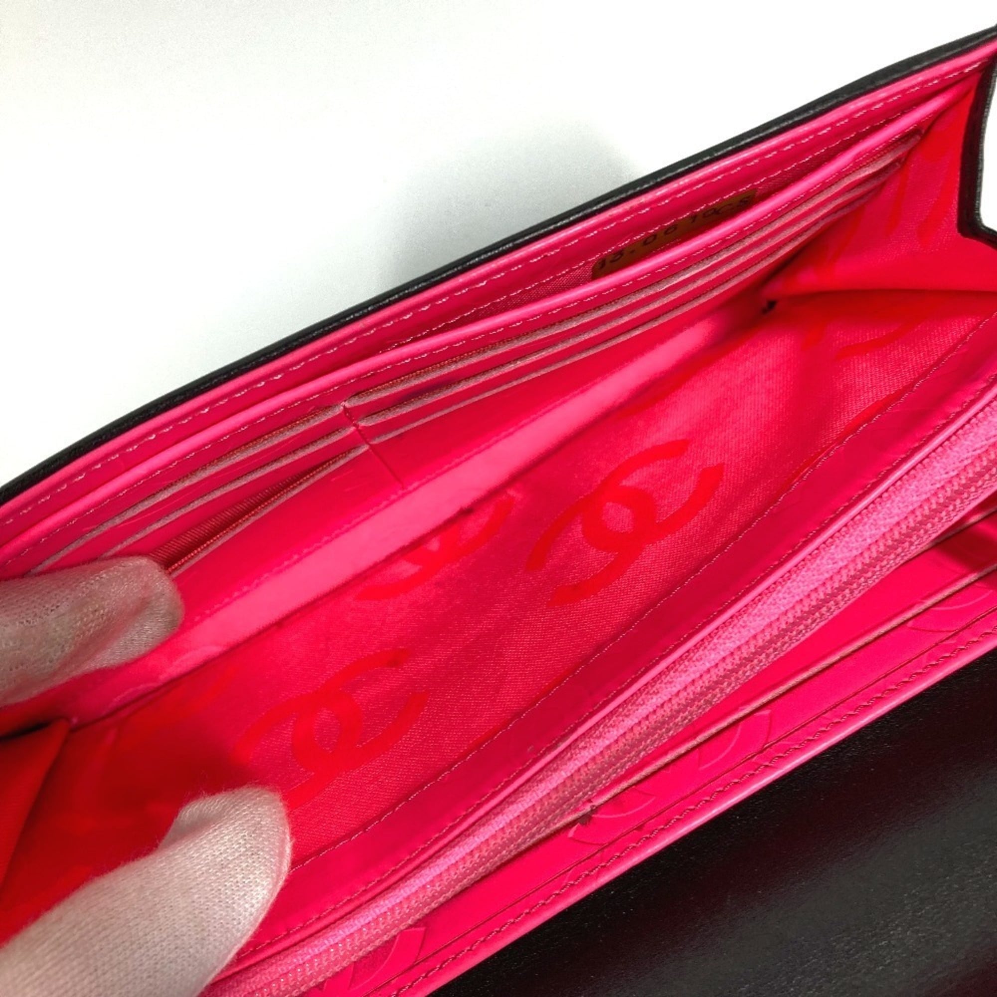 Chanel Black Cambon Ligne Leather Long Wallet (Bi-Fold) (Pre-Owned)