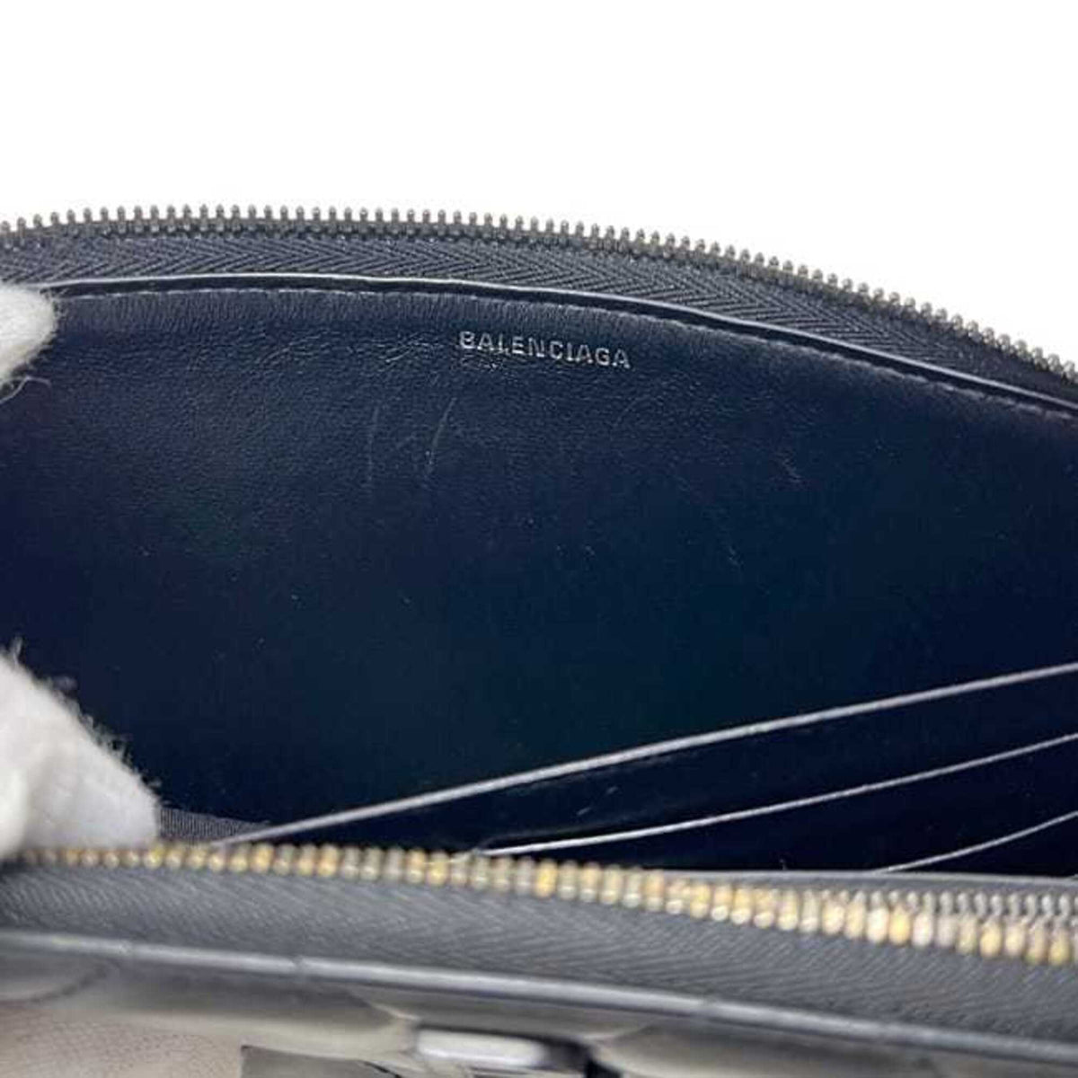 Balenciaga Black Leather Long Wallet (Bi-Fold) (Pre-Owned)