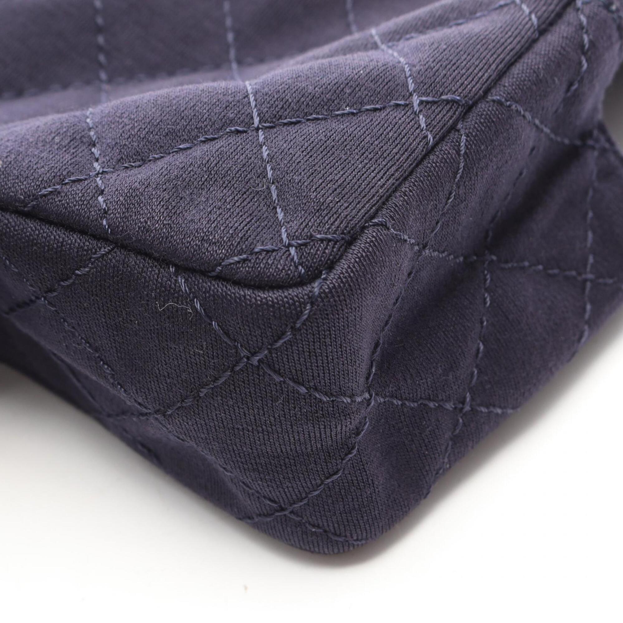 Chanel Navy Fabric Handbag Shoulder Bag (Pre-Owned)