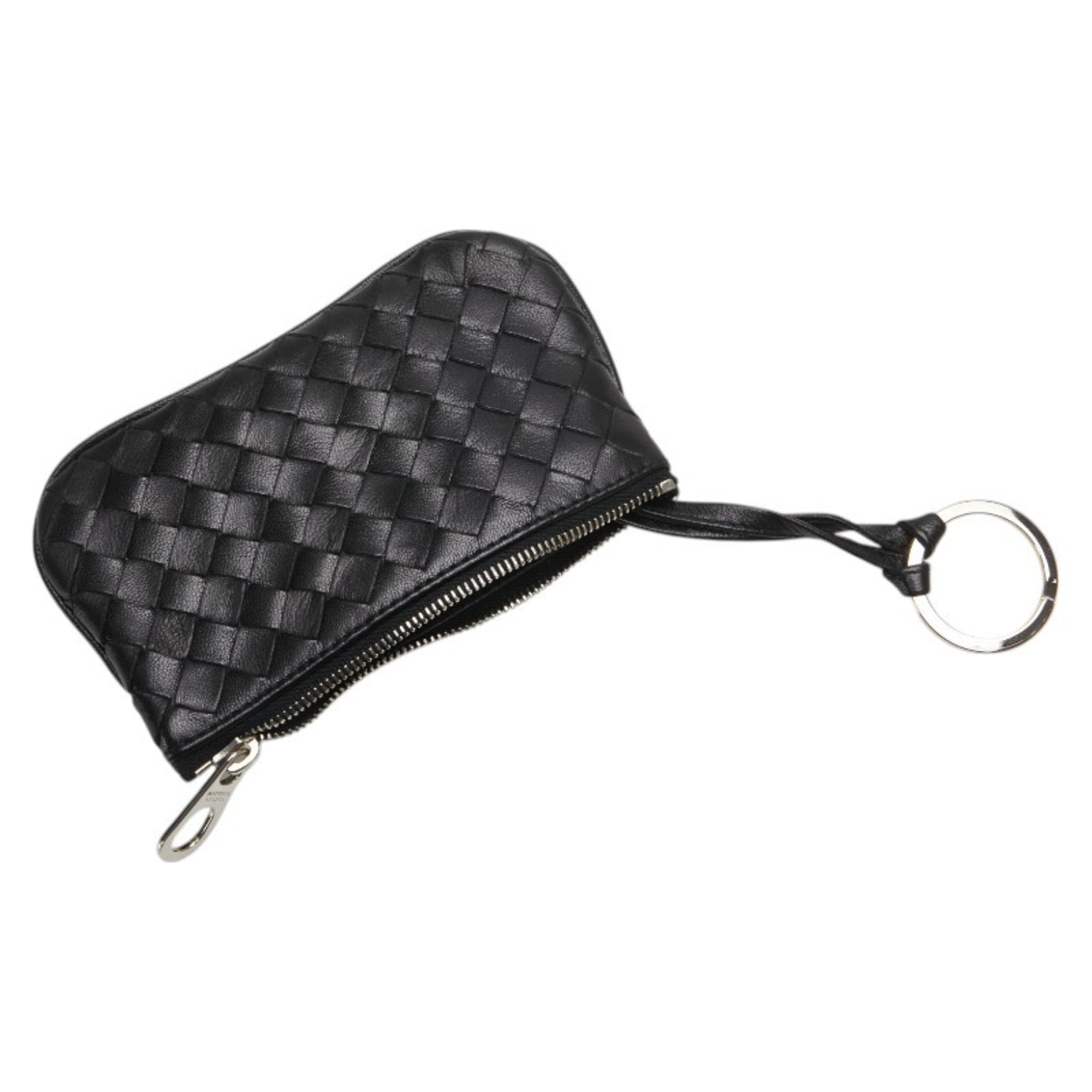 Bottega Veneta Black Leather Coin Purse/Coin Case (Pre-Owned)