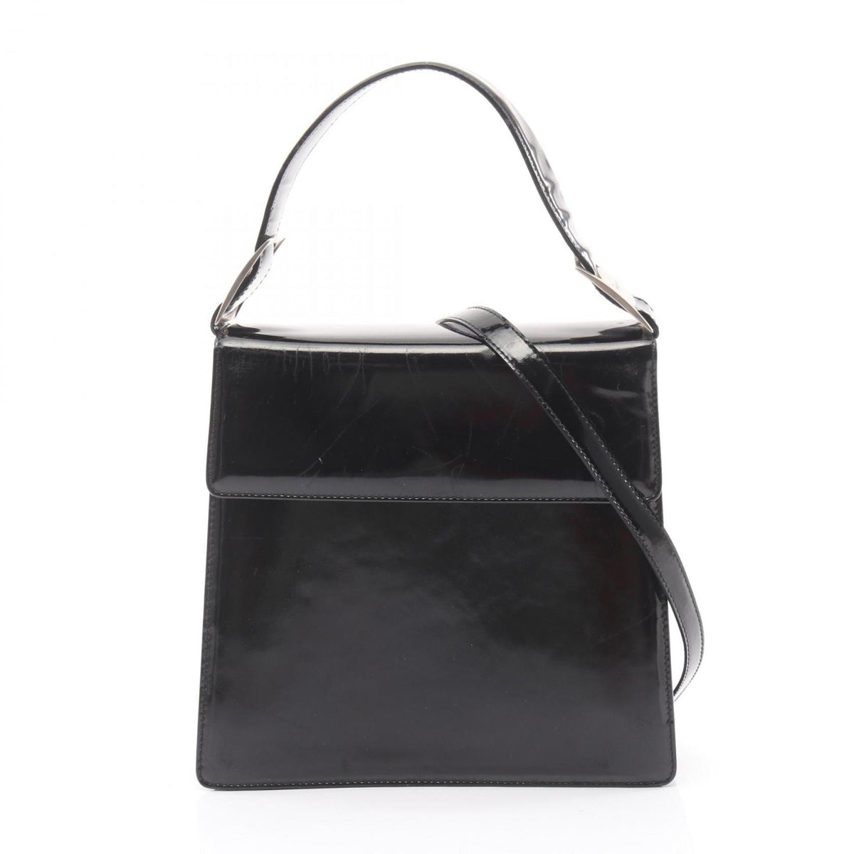 Salvatore Ferragamo Black Patent Leather Handbag (Pre-Owned)