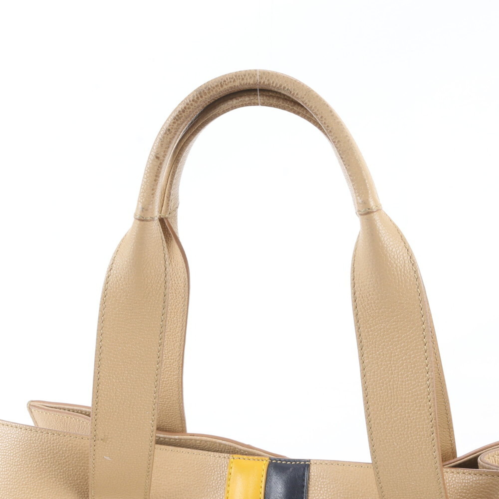 Tod's Beige Leather Handbag Shoulder Bag Tote Bag (Pre-Owned)