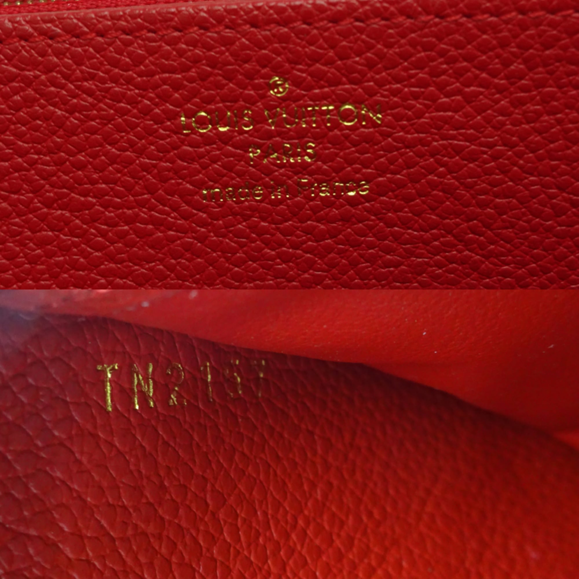 Louis Vuitton Cerise Red Color Monogram Empreinte Long Wallet (Bi-Fold) (Pre-Owned)