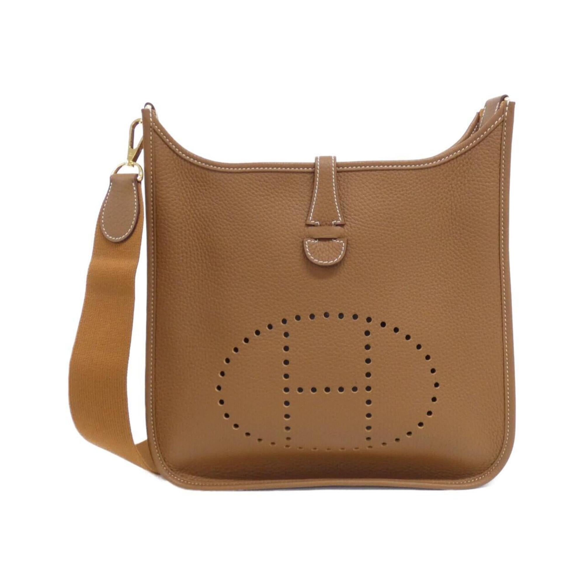 Hermes Gold Taurillon Clemence Leather Shoulder Bag (Pre-Owned)
