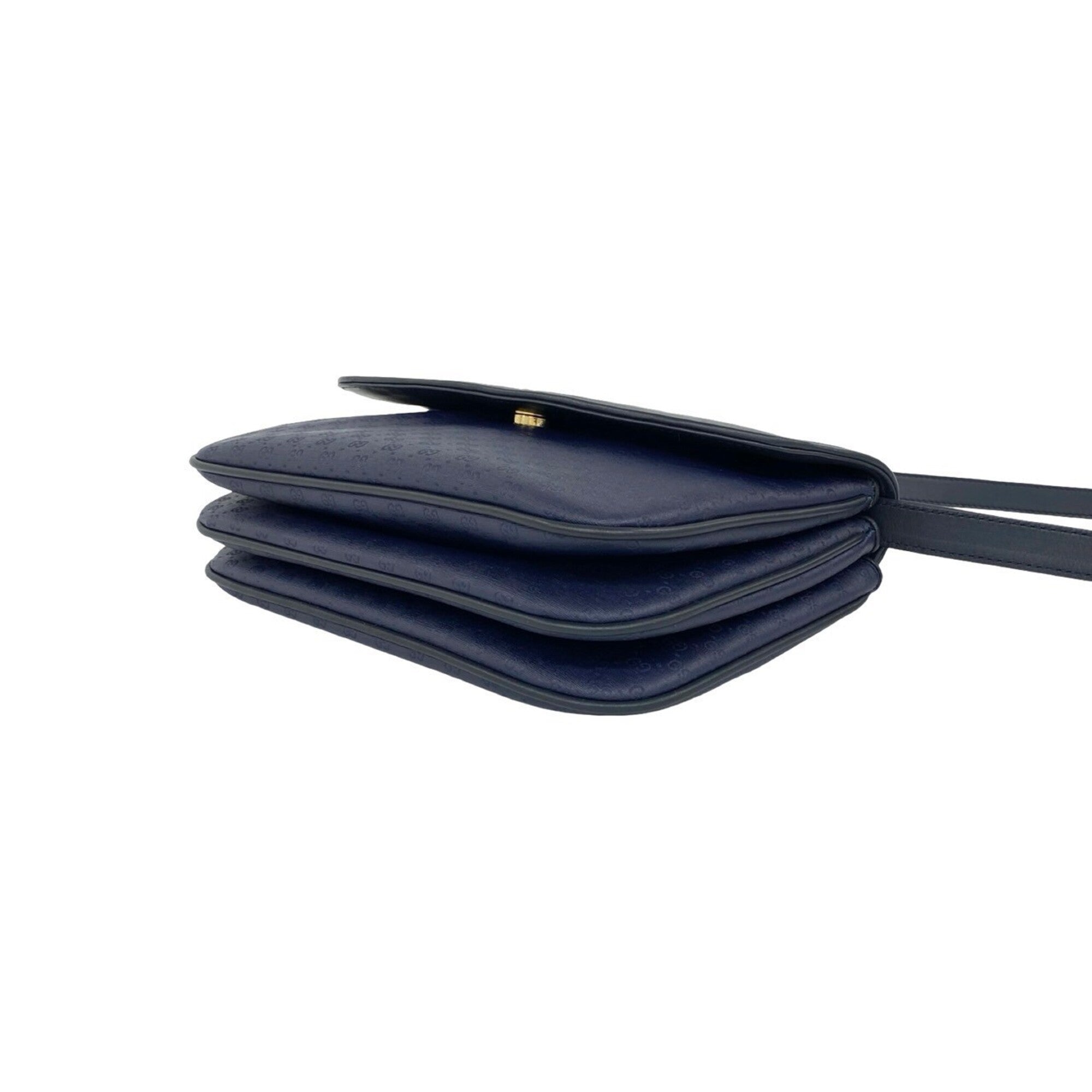 Gucci Navy Leather Pvc Pochette Shoulder Bag (Pre-Owned)