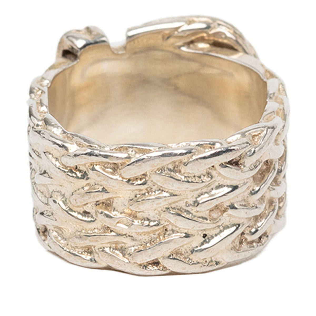 Hermes Silver 925 Band Ring (Pre-Owned)