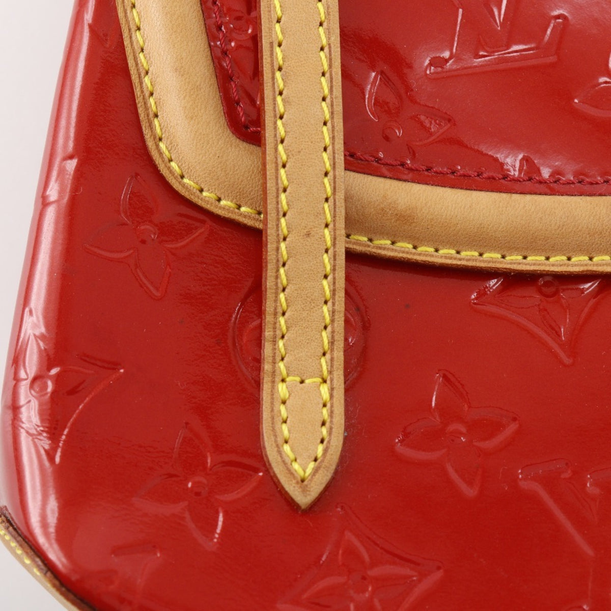 Louis Vuitton Red Color Monogram Vernis Tote Bag (Pre-Owned)