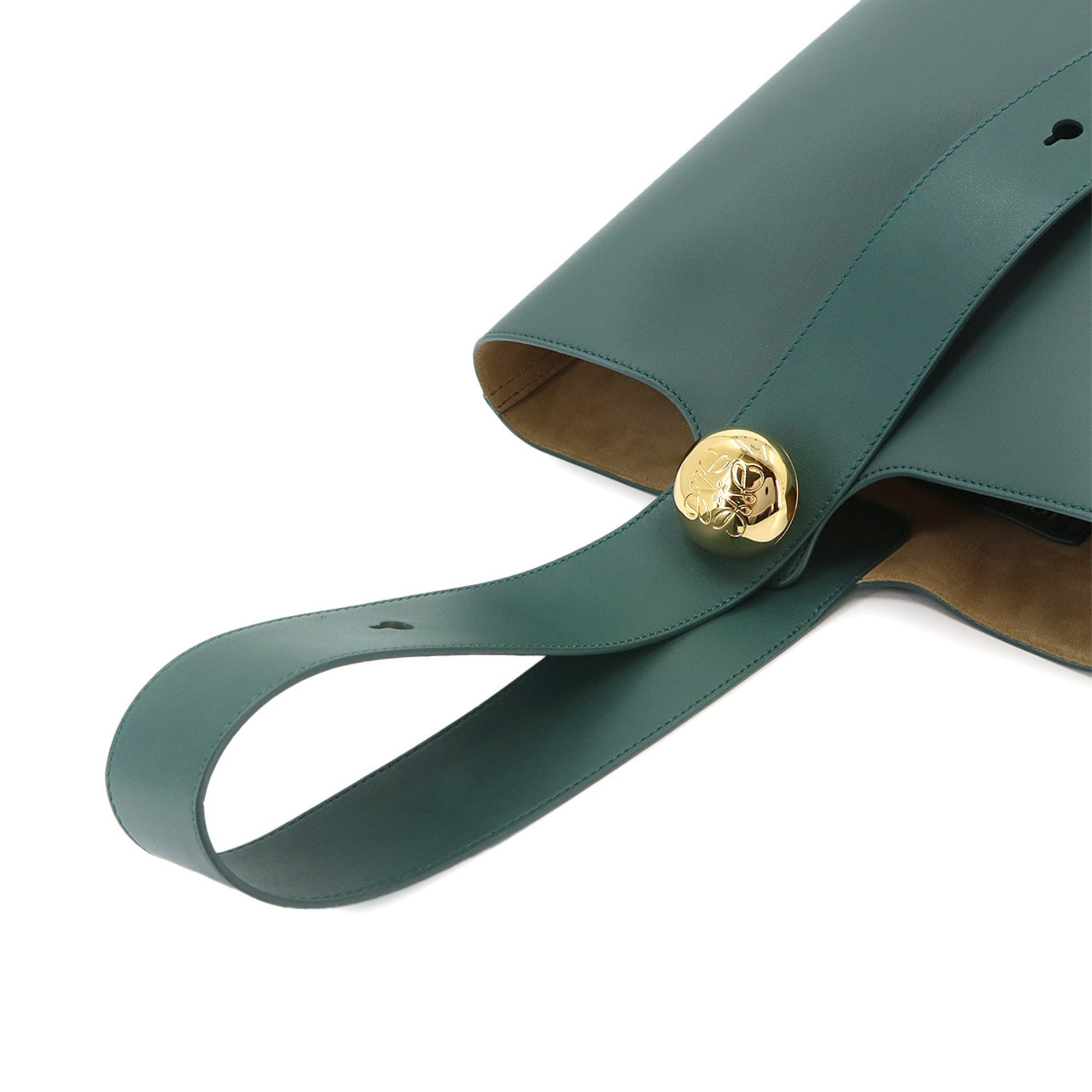 Loewe Green Leather Handbag Shoulder Bag (Pre-Owned)
