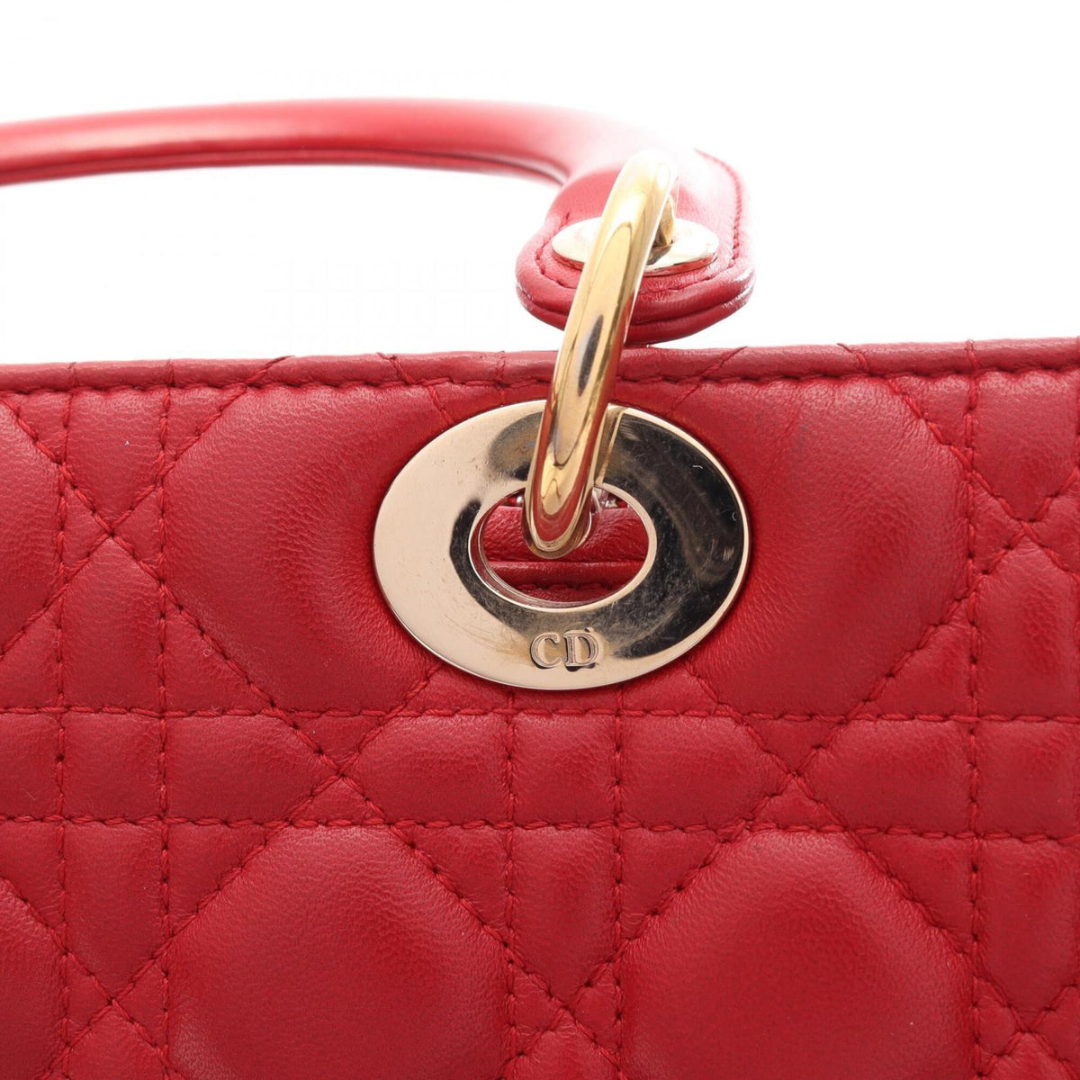 Christian Dior Red Color Leather Handbag (Pre-Owned)