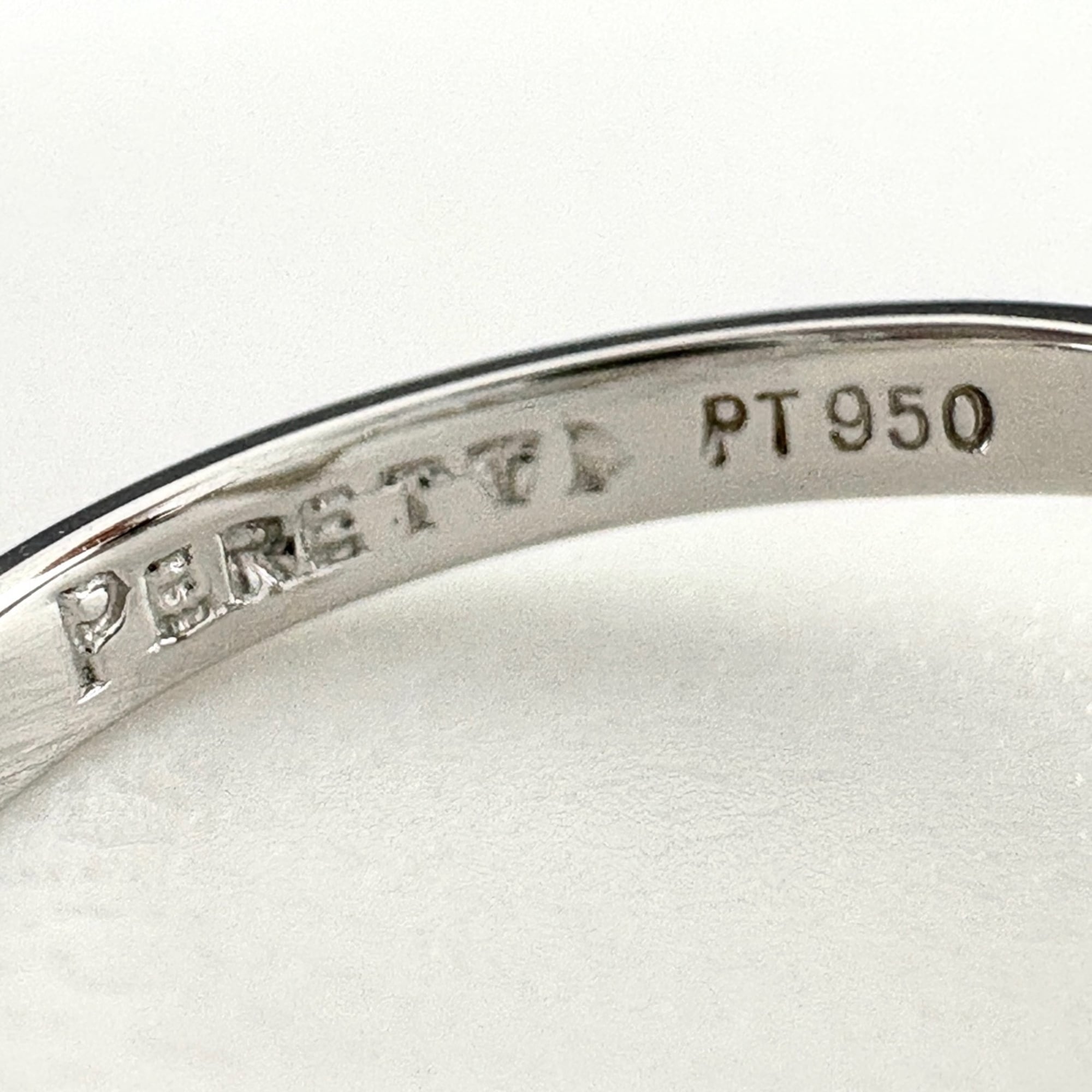 Tiffany Open Heart Silver Platinum 950 Band Ring (Pre-Owned)
