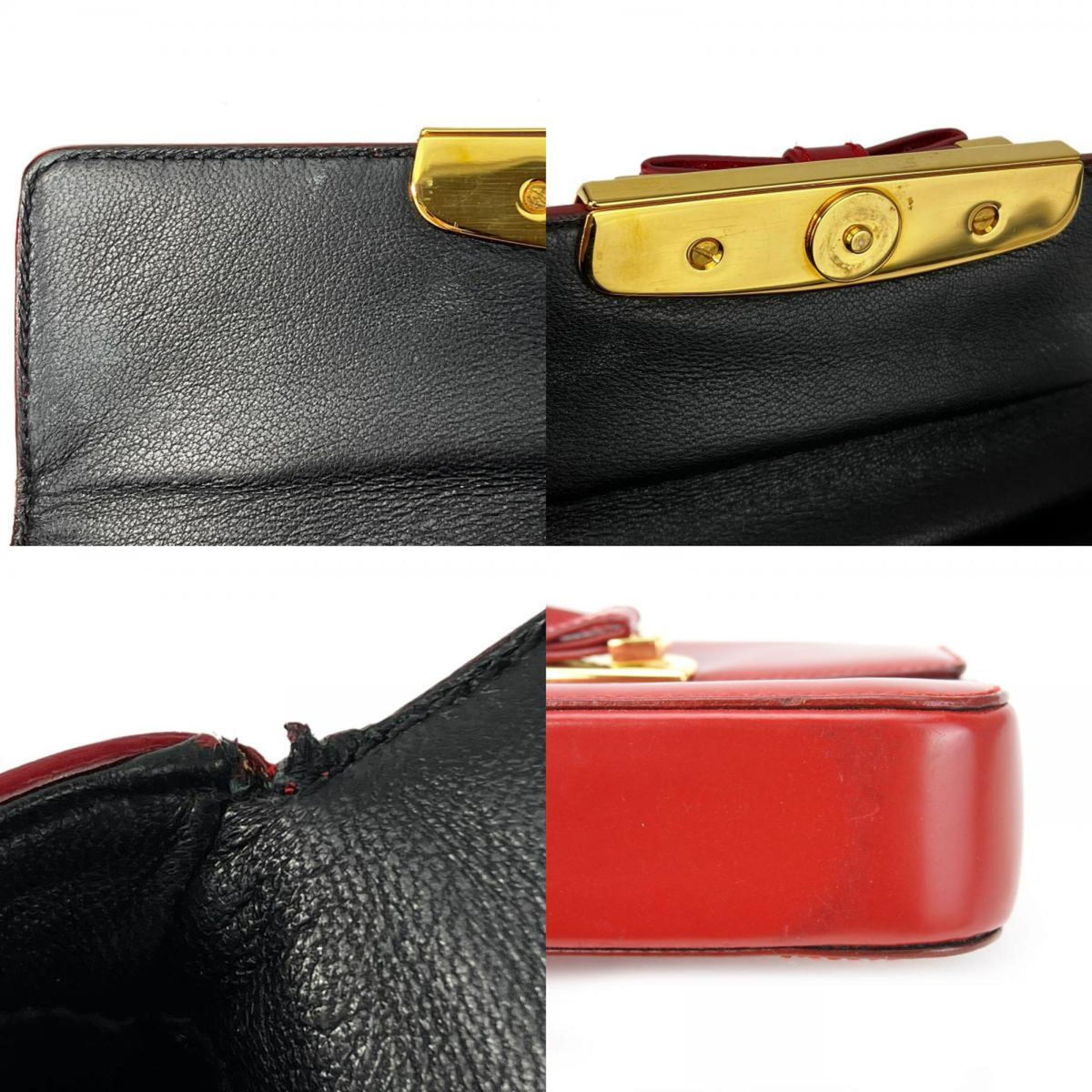 Prada Red Color Leather Handbag (Pre-Owned)