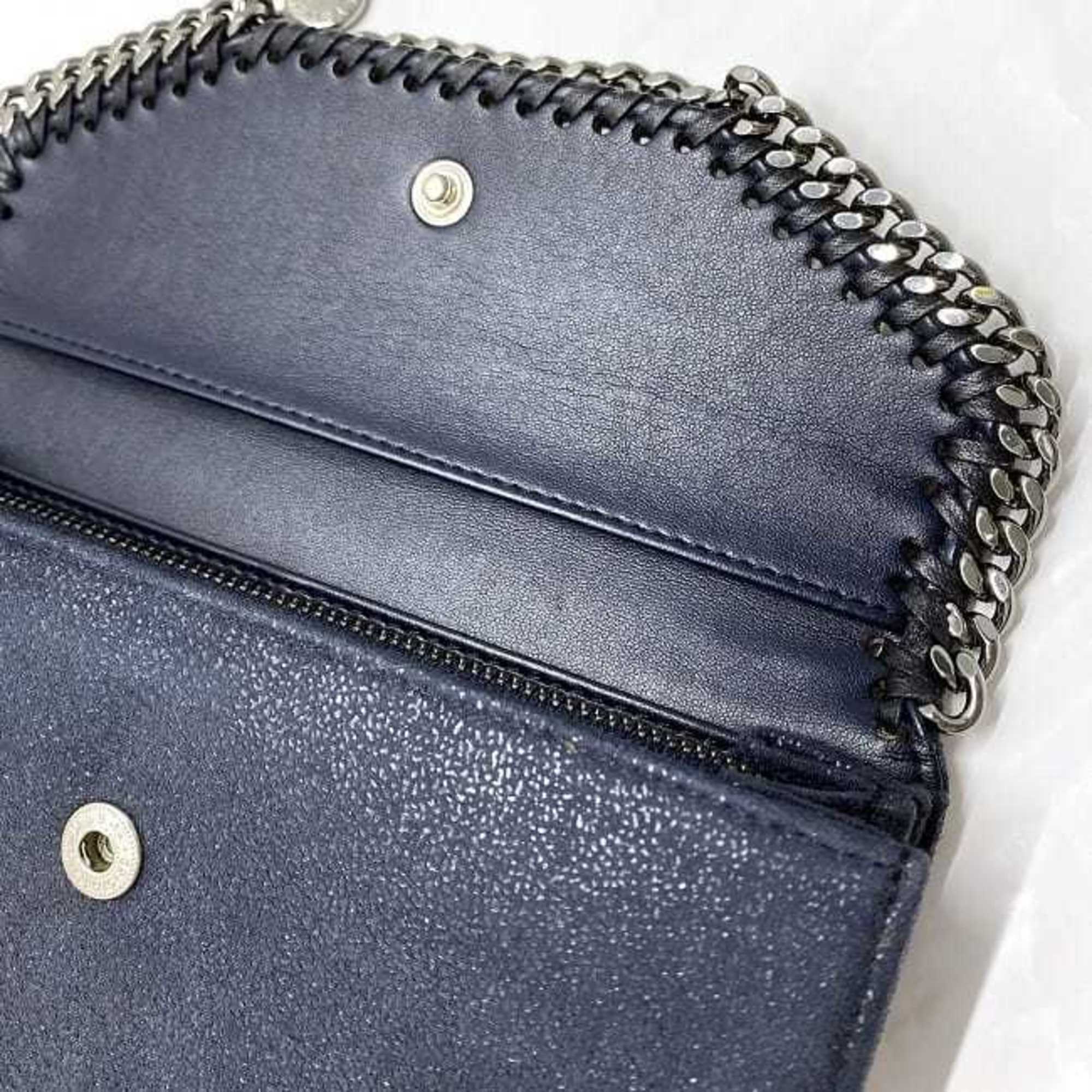 Stella Mccartney Navy Silver Polyester Metal Long Wallet (Bi-Fold) (Pre-Owned)
