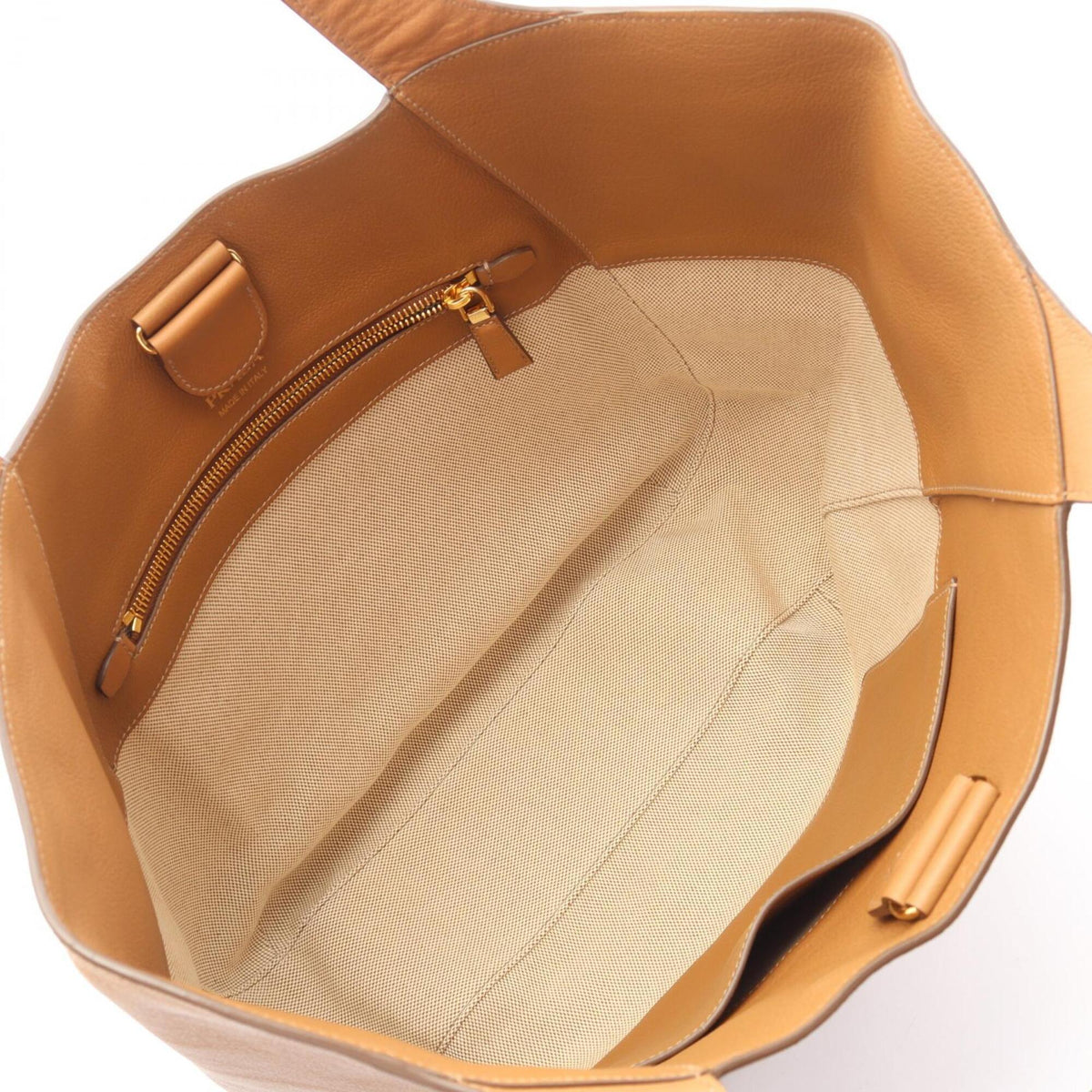 Prada Brown Leather Handbag Tote Bag (Pre-Owned)