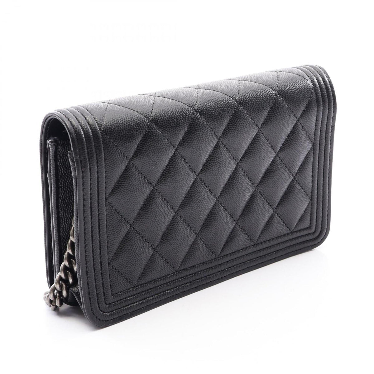 Chanel Black Grained Calfskin Handbag Shoulder Bag (Pre-Owned)
