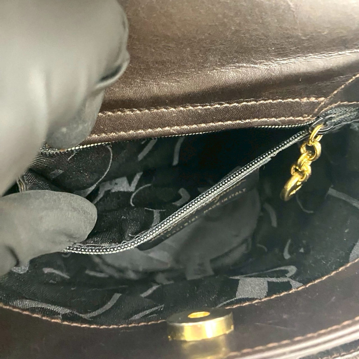 Salvatore Ferragamo Brown Leather Handbag Tote Bag (Pre-Owned)