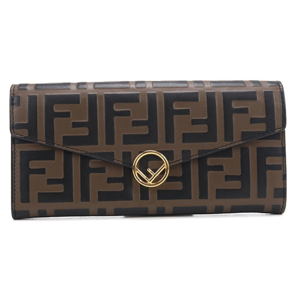 Fendi Brown Leather Long Wallet (Bi-Fold) (Pre-Owned)