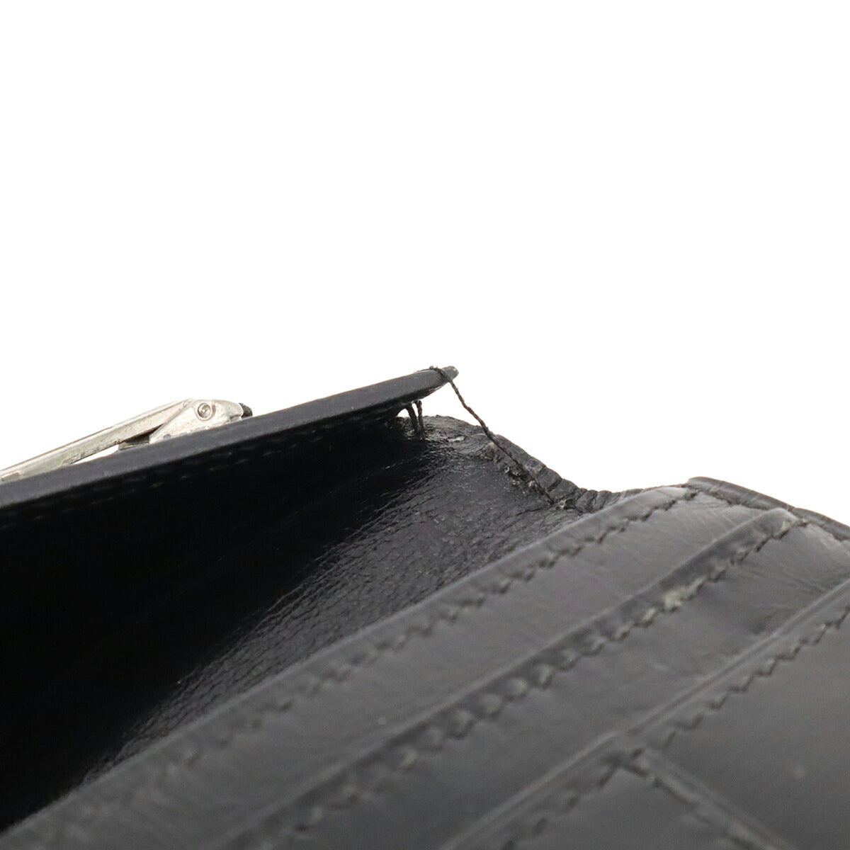 Hermes Black Box Calf Leather Long Wallet (Bi-Fold) (Pre-Owned)