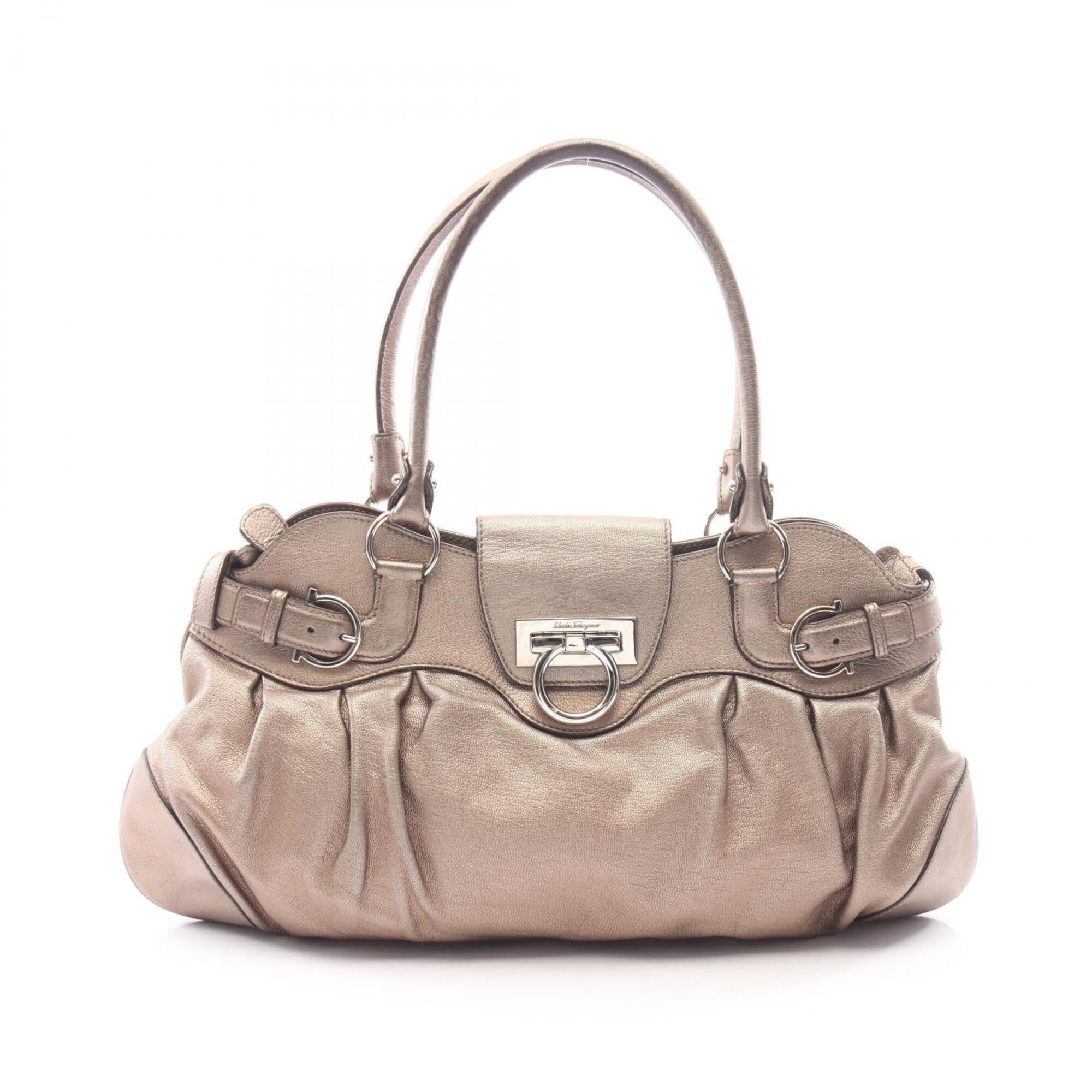 Salvatore Ferragamo Gold Leather Handbag (Pre-Owned)