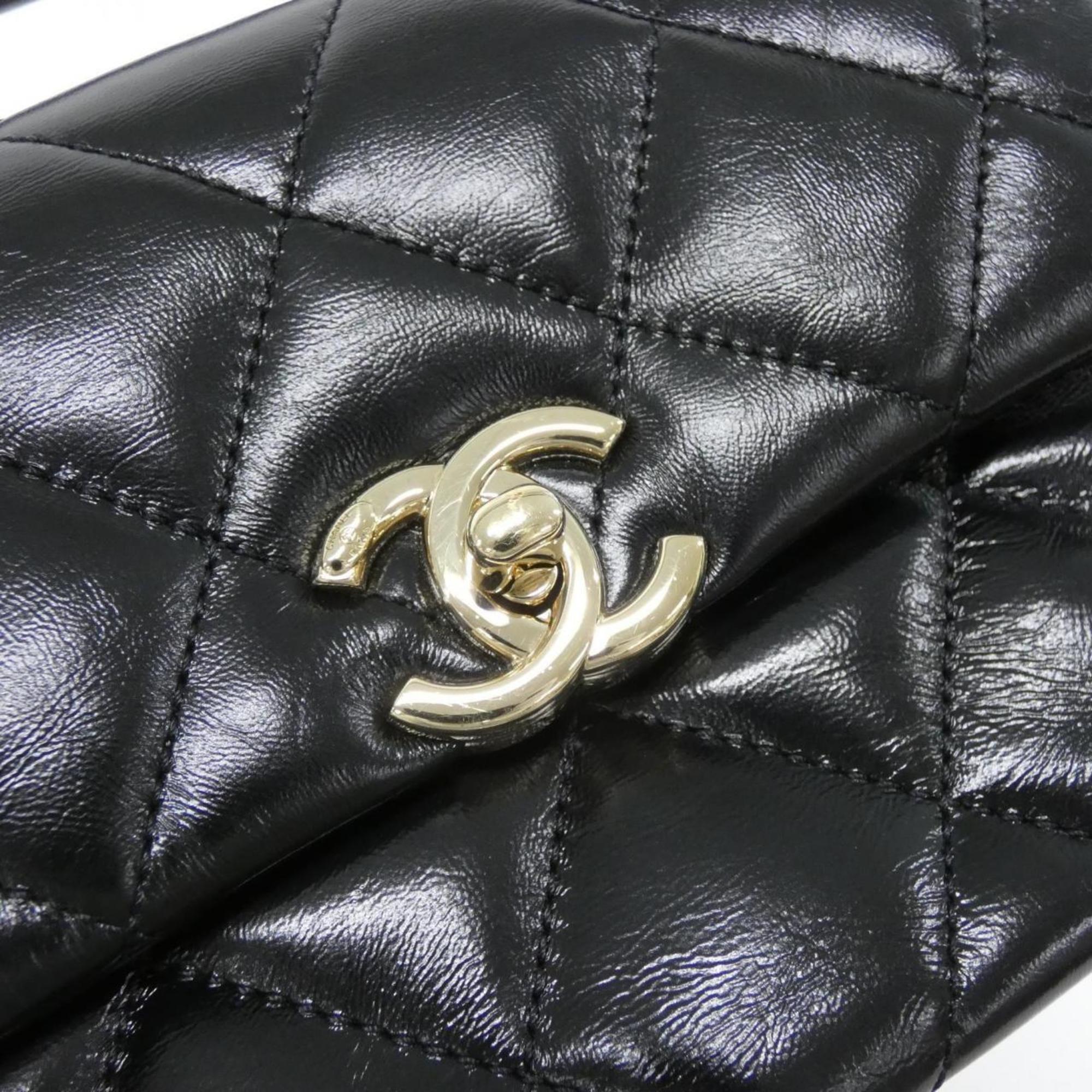 Chanel Black Leather Handbag (Pre-Owned)