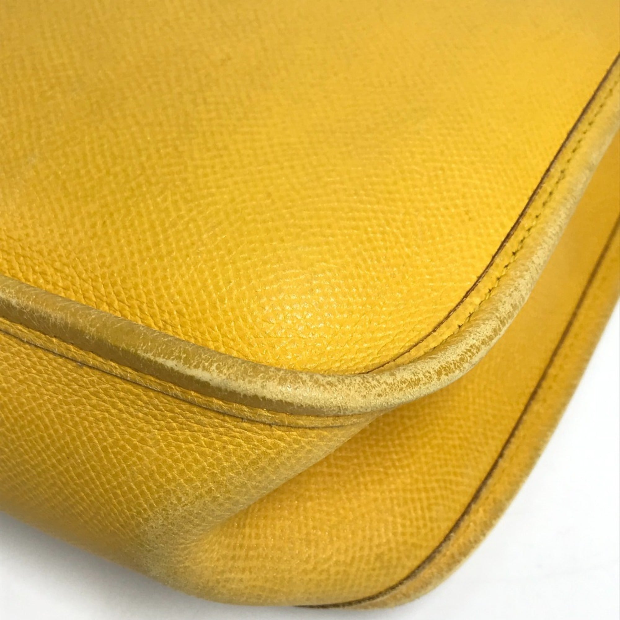 Hermes Yellow Leather Pochette Shoulder Bag (Pre-Owned)