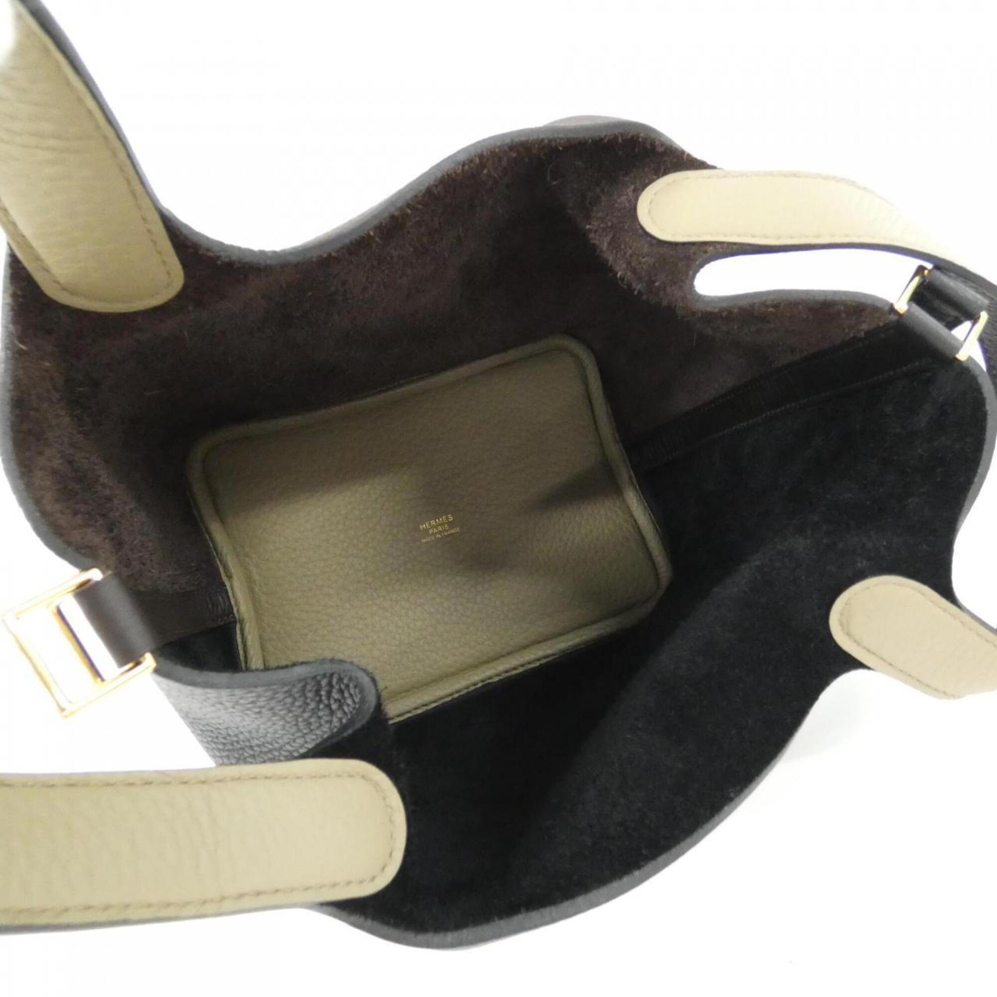 Hermes Black Taurillon Clemence Leather Handbag (Pre-Owned)