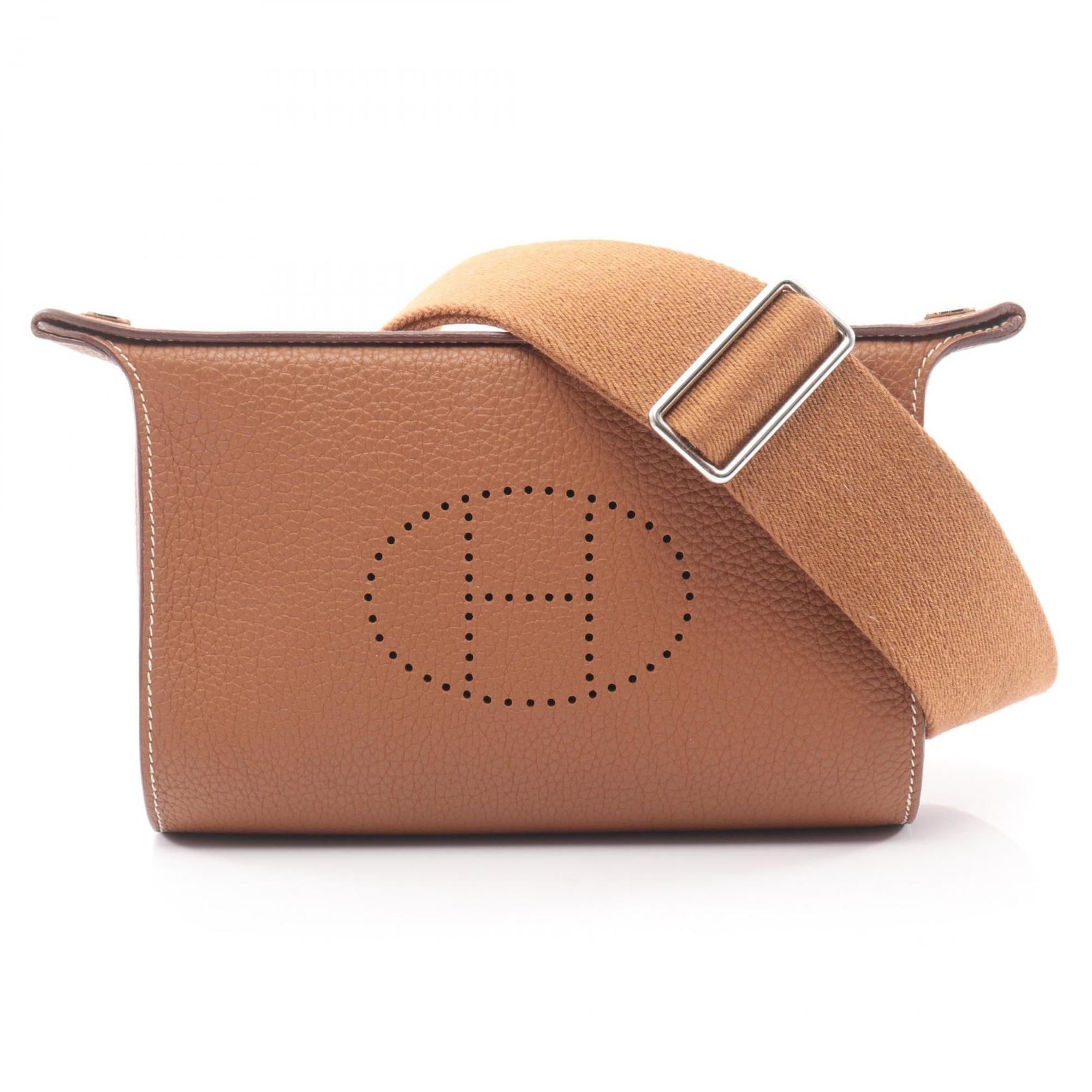 Hermes Brown Gold Togo Leather Leather Handbag Shoulder Bag (Pre-Owned)