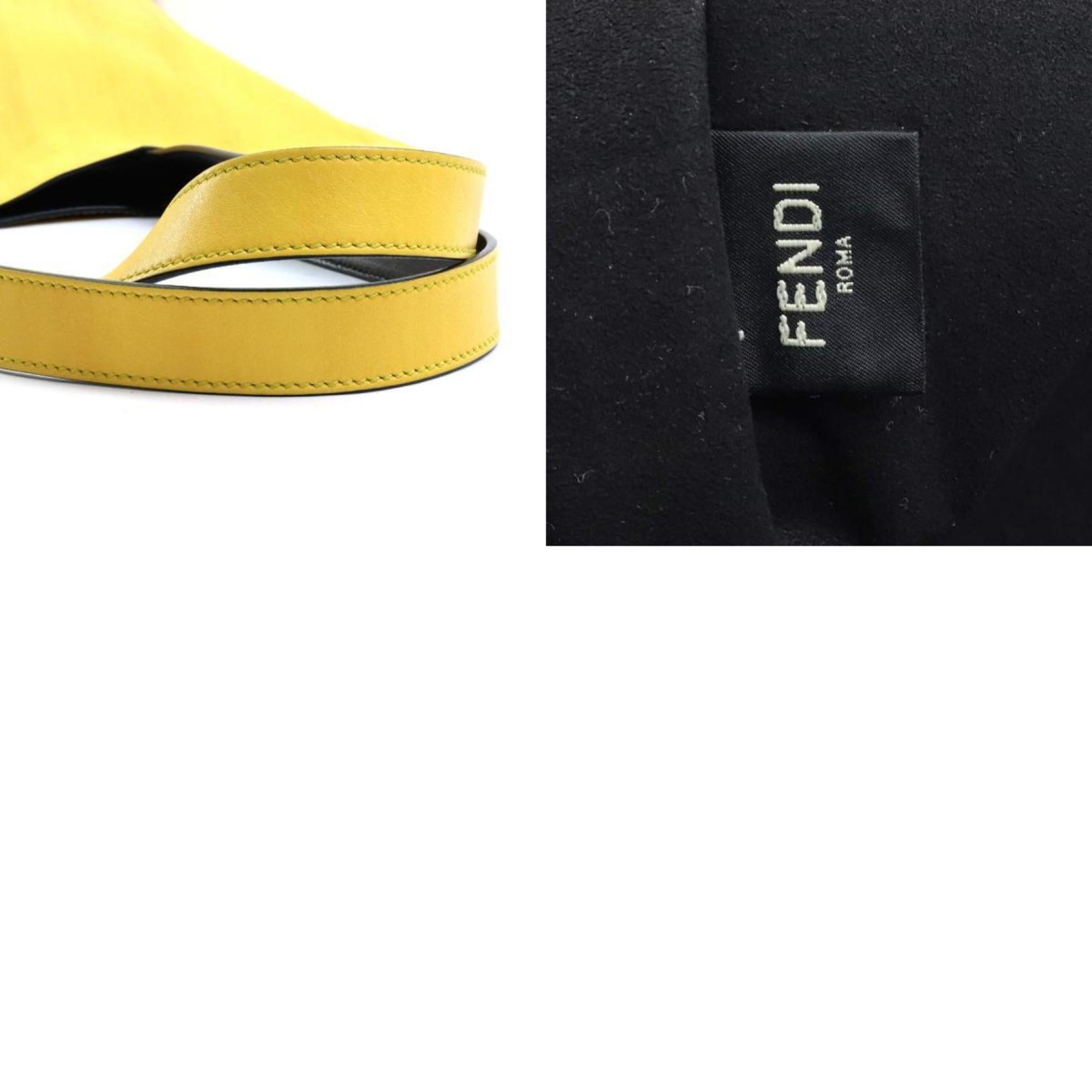 Fendi Black Yellow Leather Shoulder Bag Tote Bag (Pre-Owned)