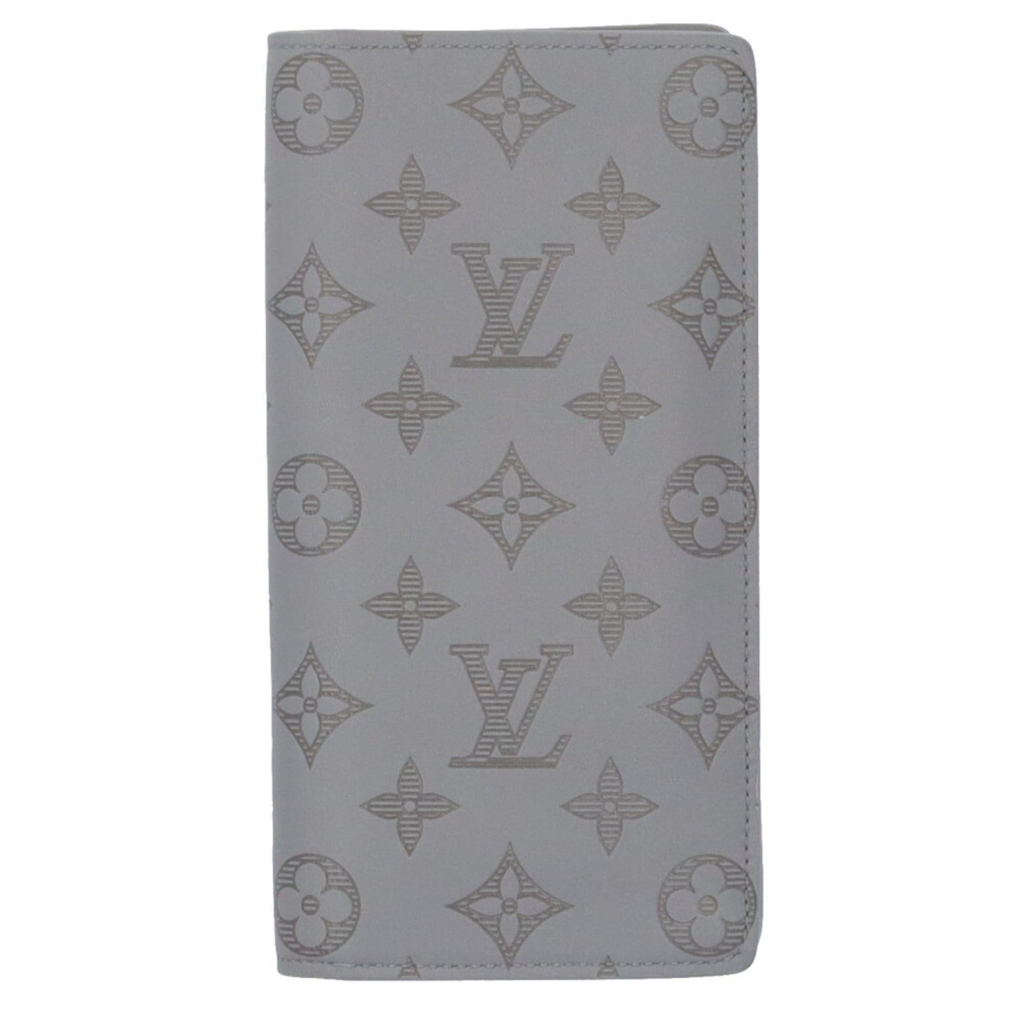 Louis Vuitton Gray Monogram Shadow Long Wallet (Bi-Fold) (Pre-Owned)
