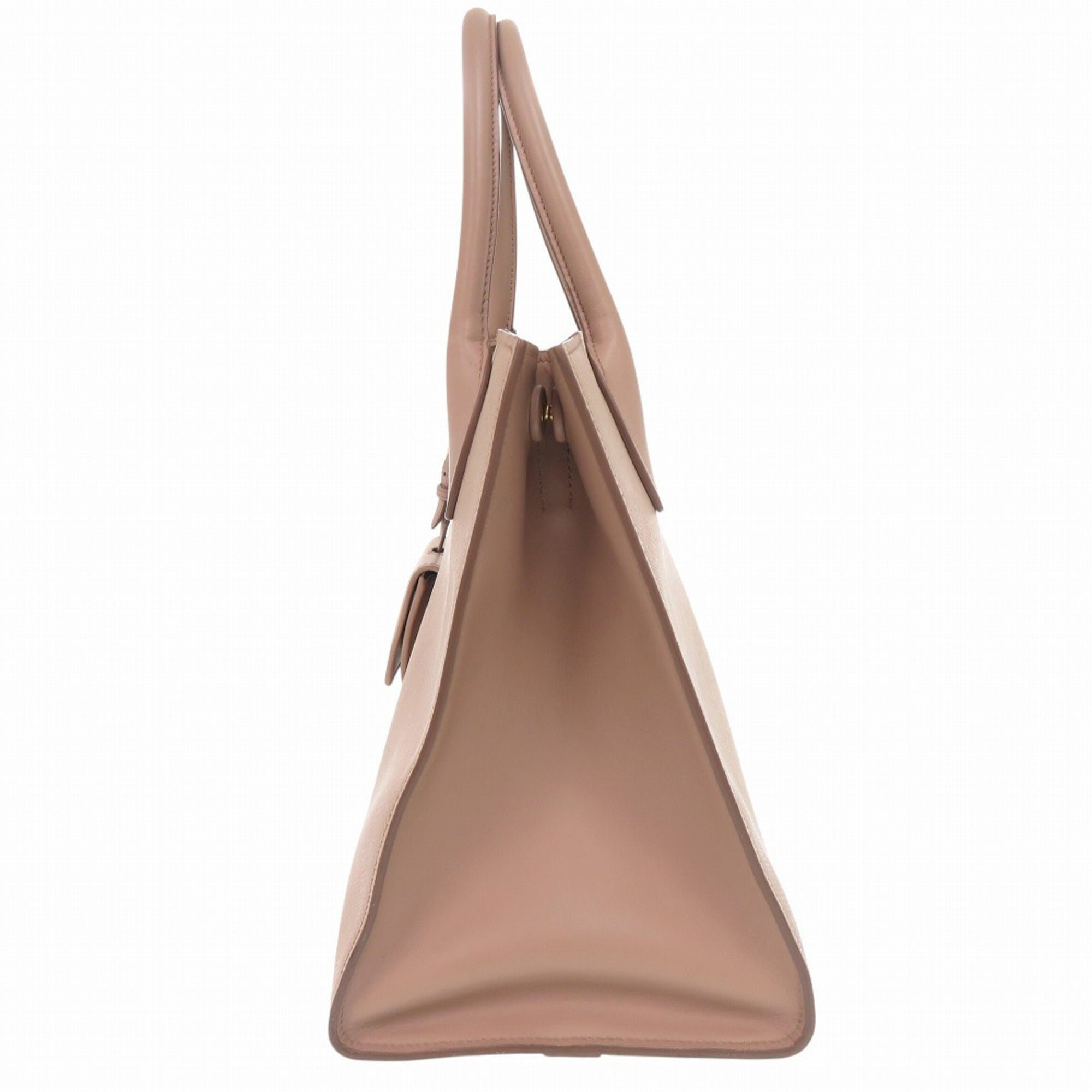 Prada Pink Beige Leather Saffiano Handbag (Pre-Owned)