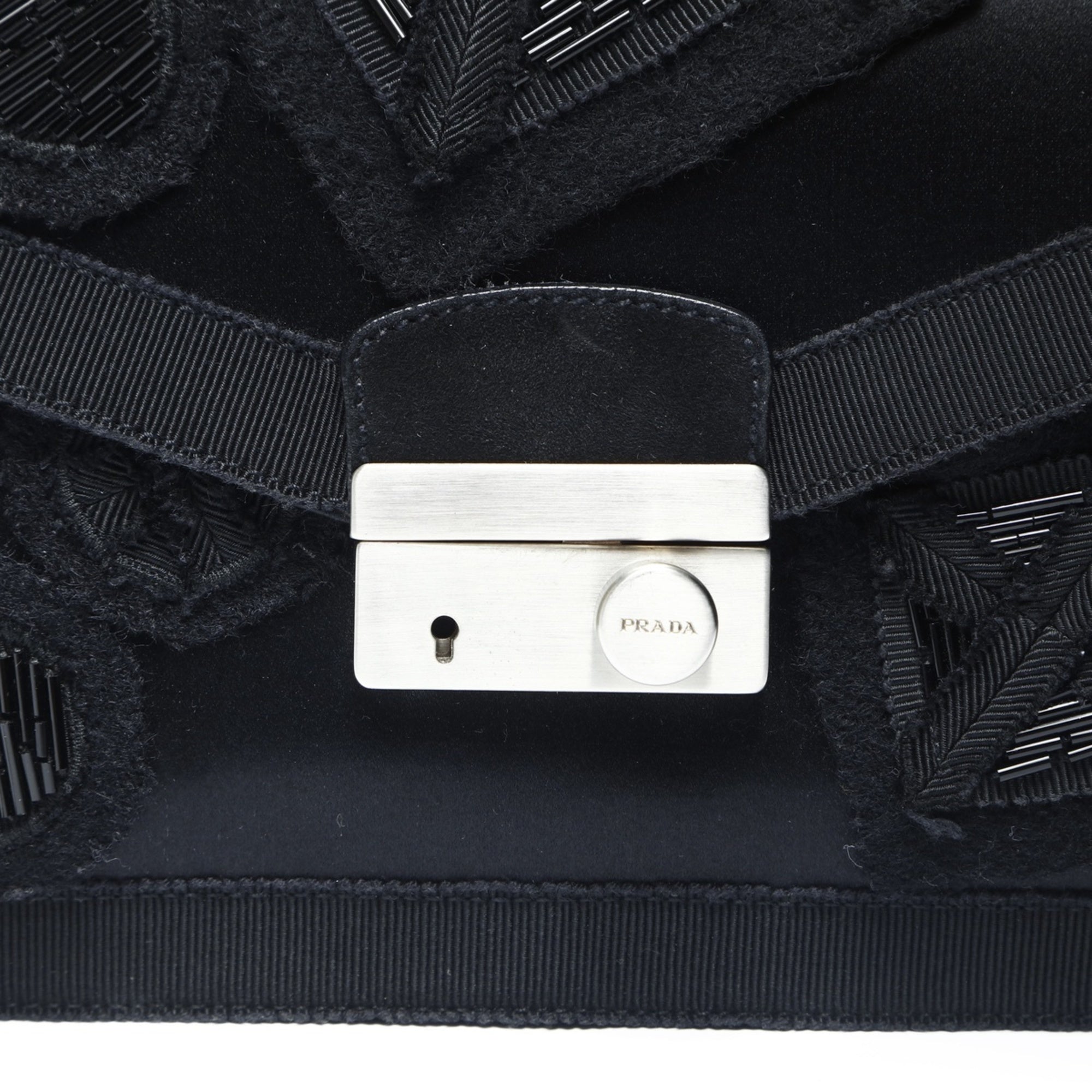 Prada Black Satin Beads Shoulder Bag (Pre-Owned)
