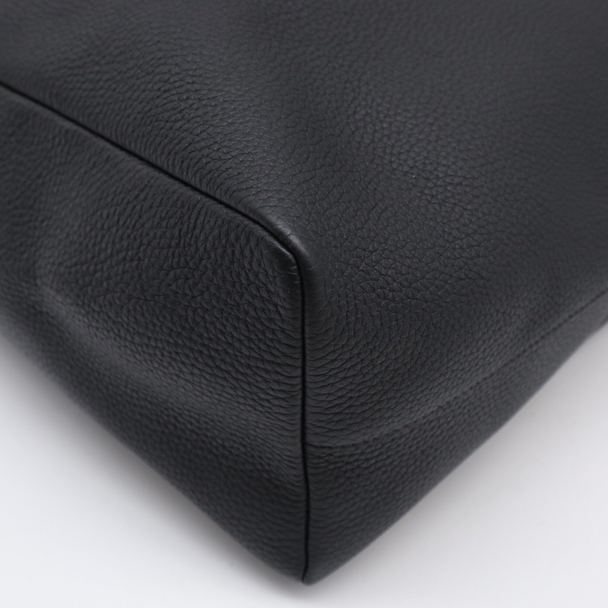 Louis Vuitton Black Gray Leather Tote Bag (Pre-Owned)