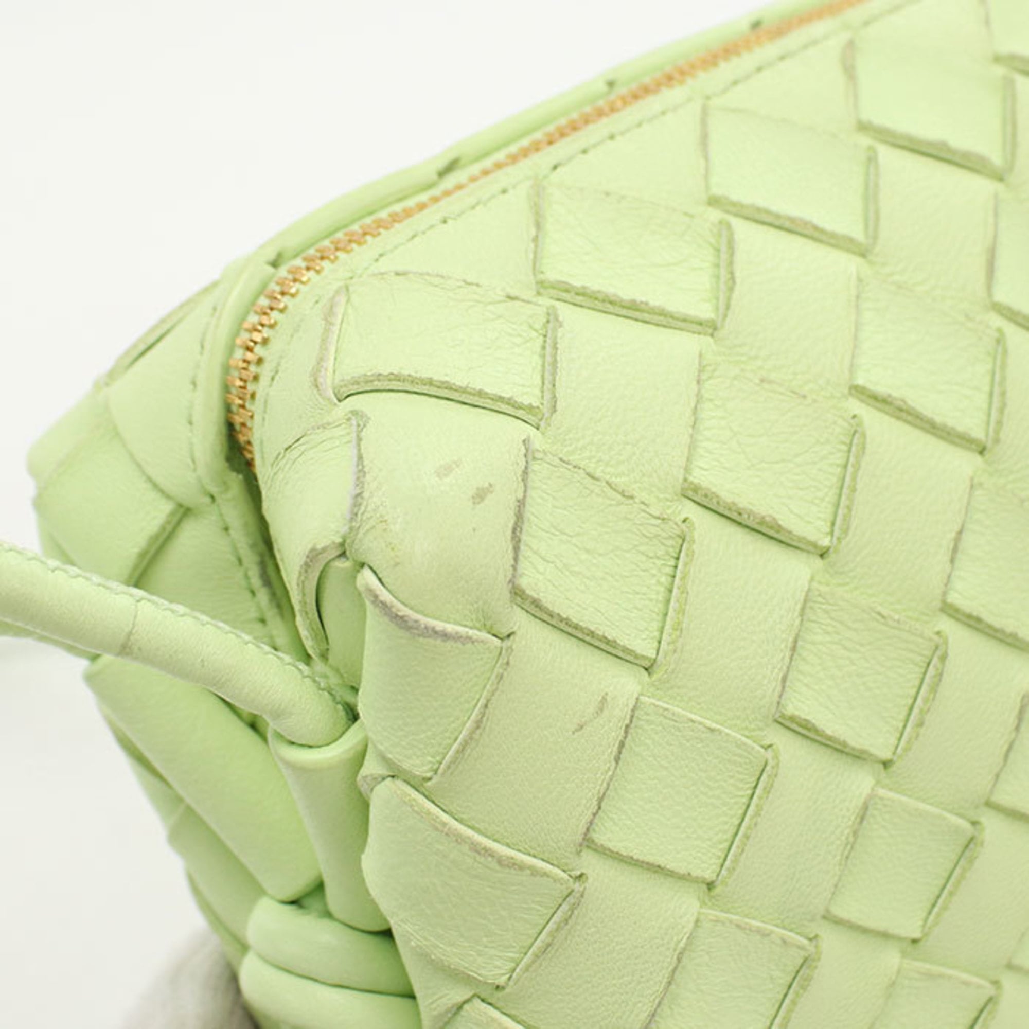 Bottega Veneta Intrecciato Green Intrecciato Shoulder Bag (Pre-Owned)