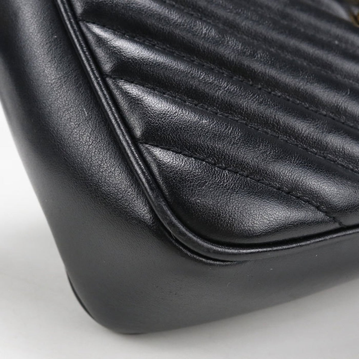 Saint Laurent Black Leather Shoulder Bag (Pre-Owned)