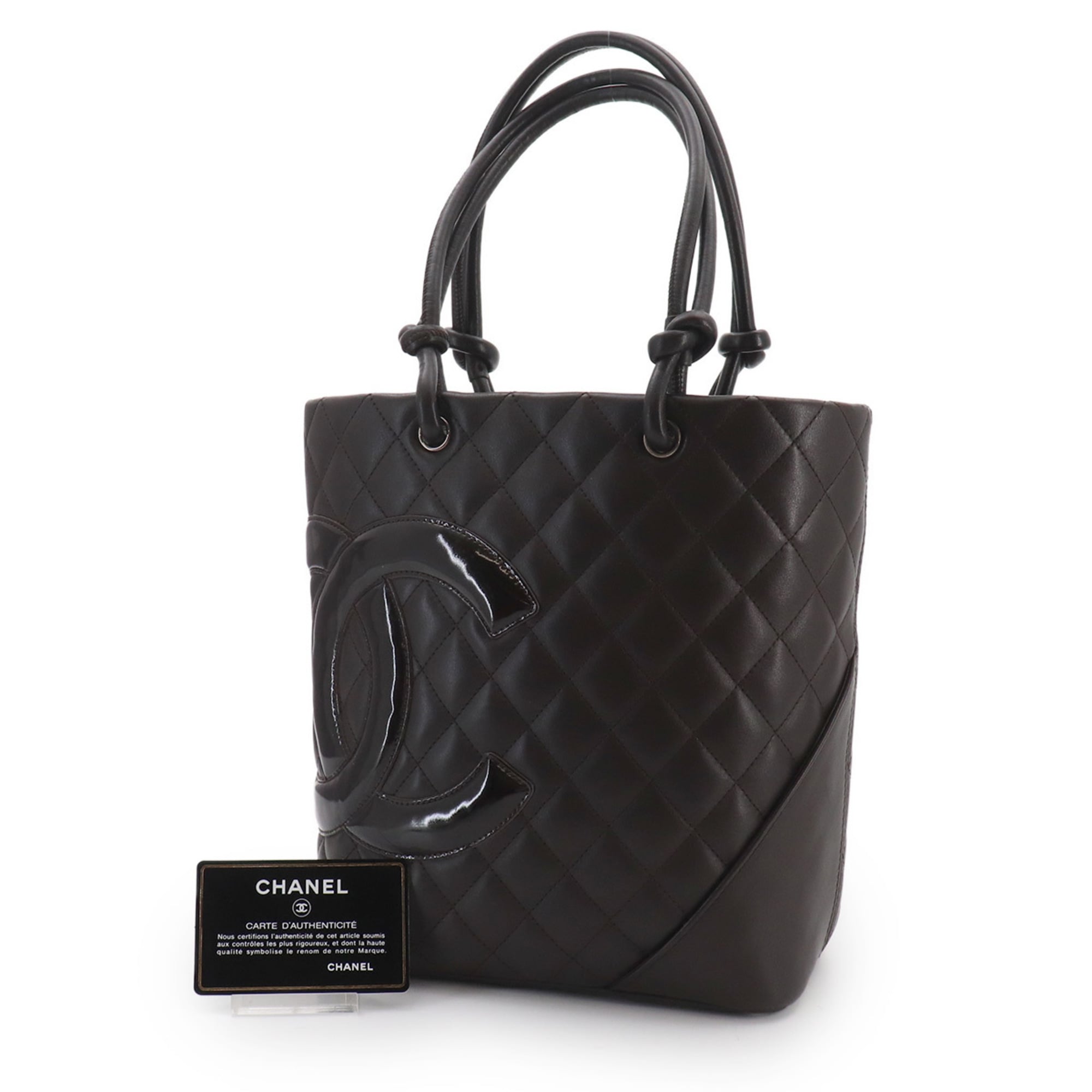 Chanel Brown Leather Handbag Tote Bag (Pre-Owned)